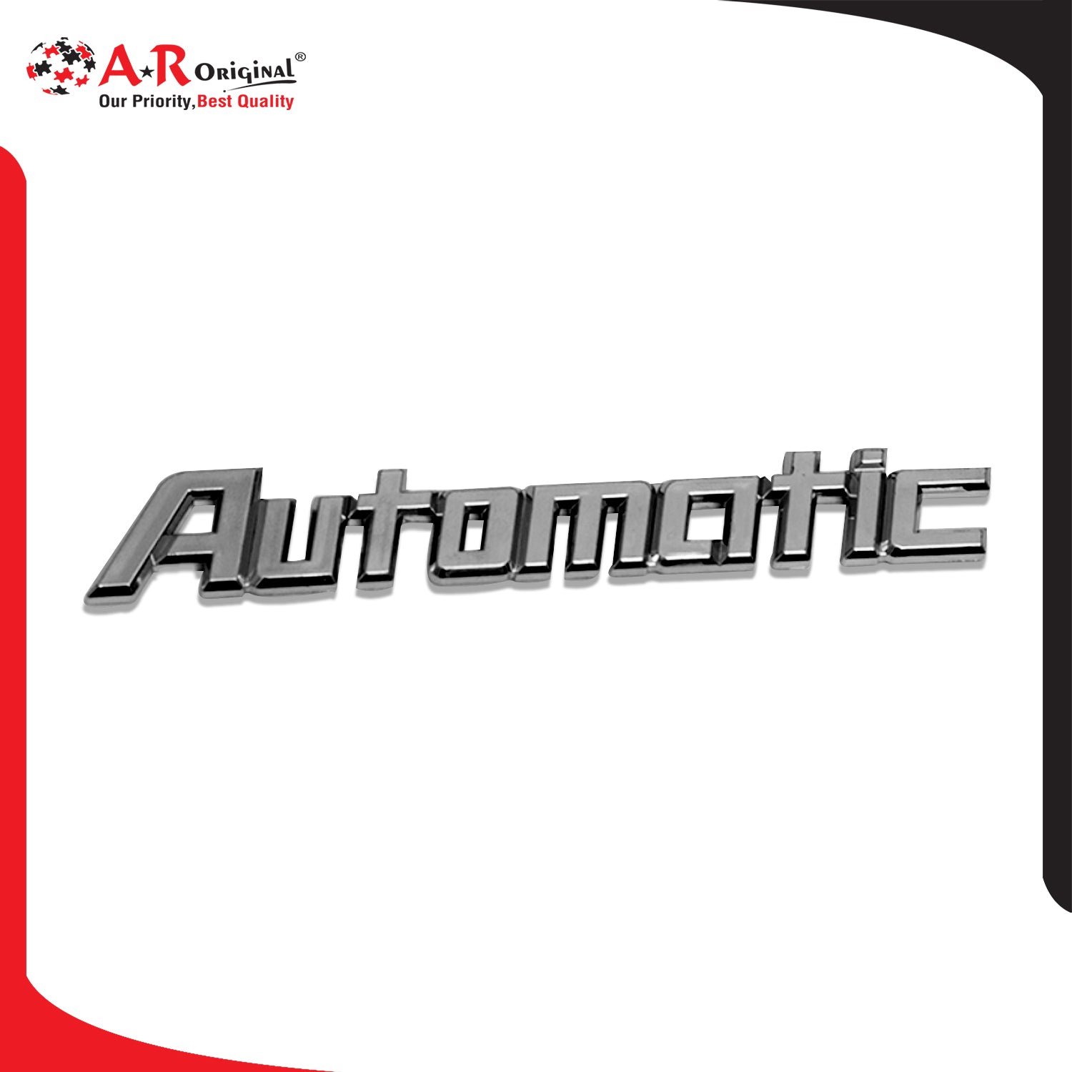Automatic Emblem 1x5inch-2.5x13cm Chrome LC Badge