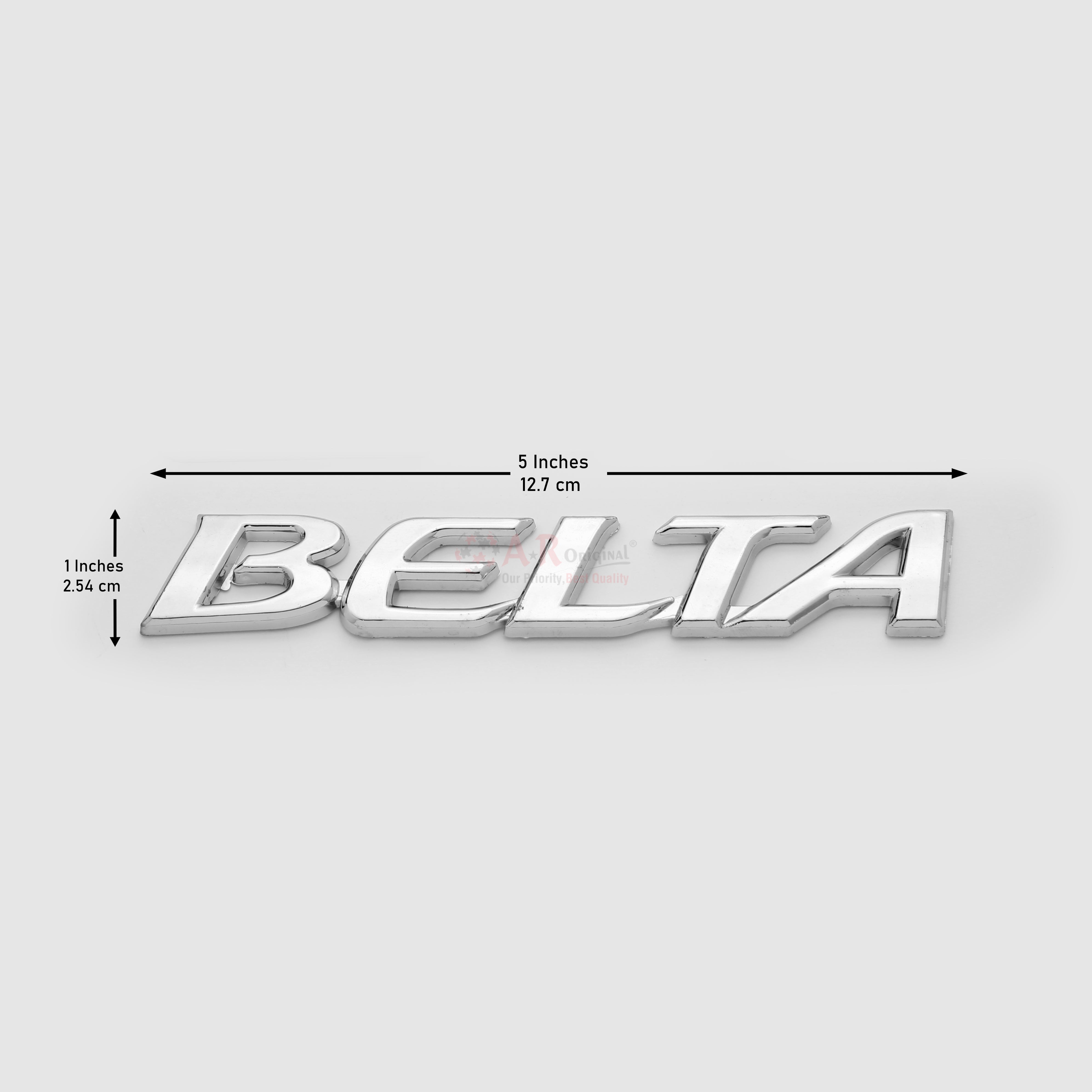 Belta Emblem 1x5inch-2.5x13cm Chrome LC Badge