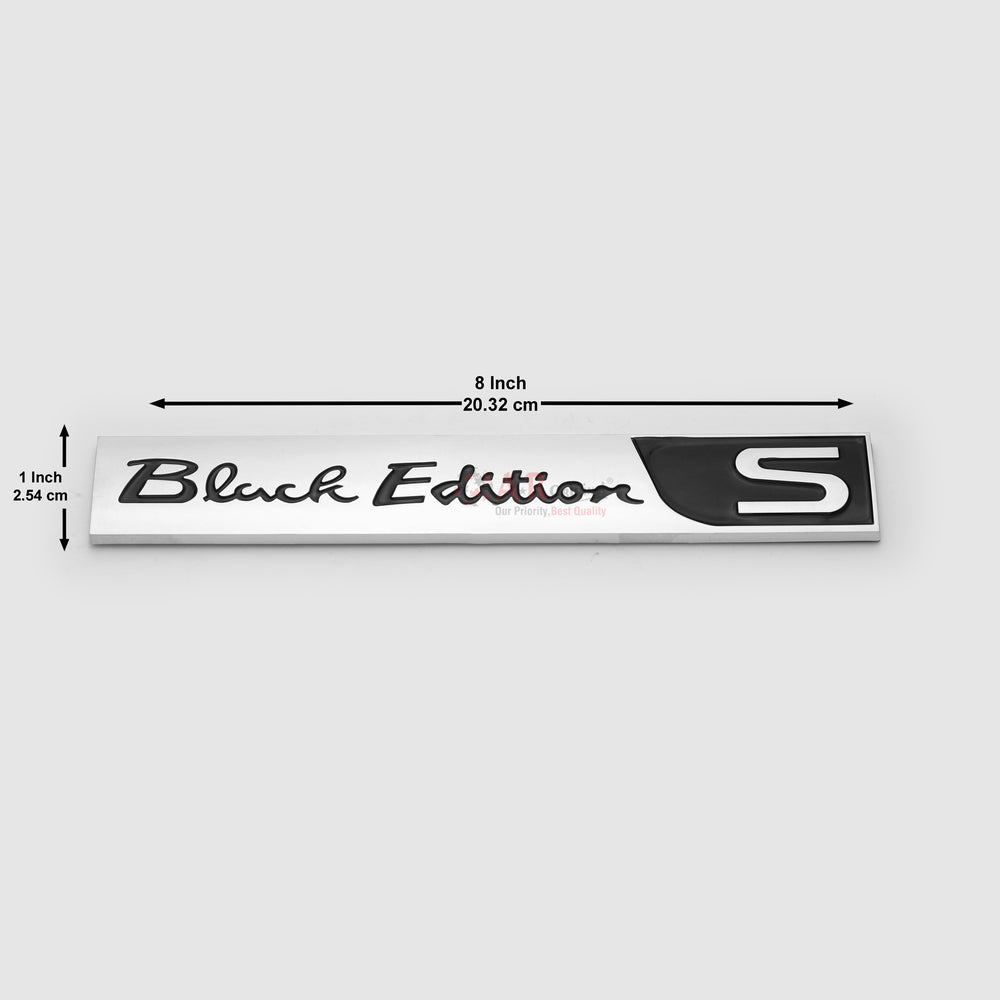 Black EditionS Emblem 1.25x8inch-2.5x20cm Black Chrome IP Badge