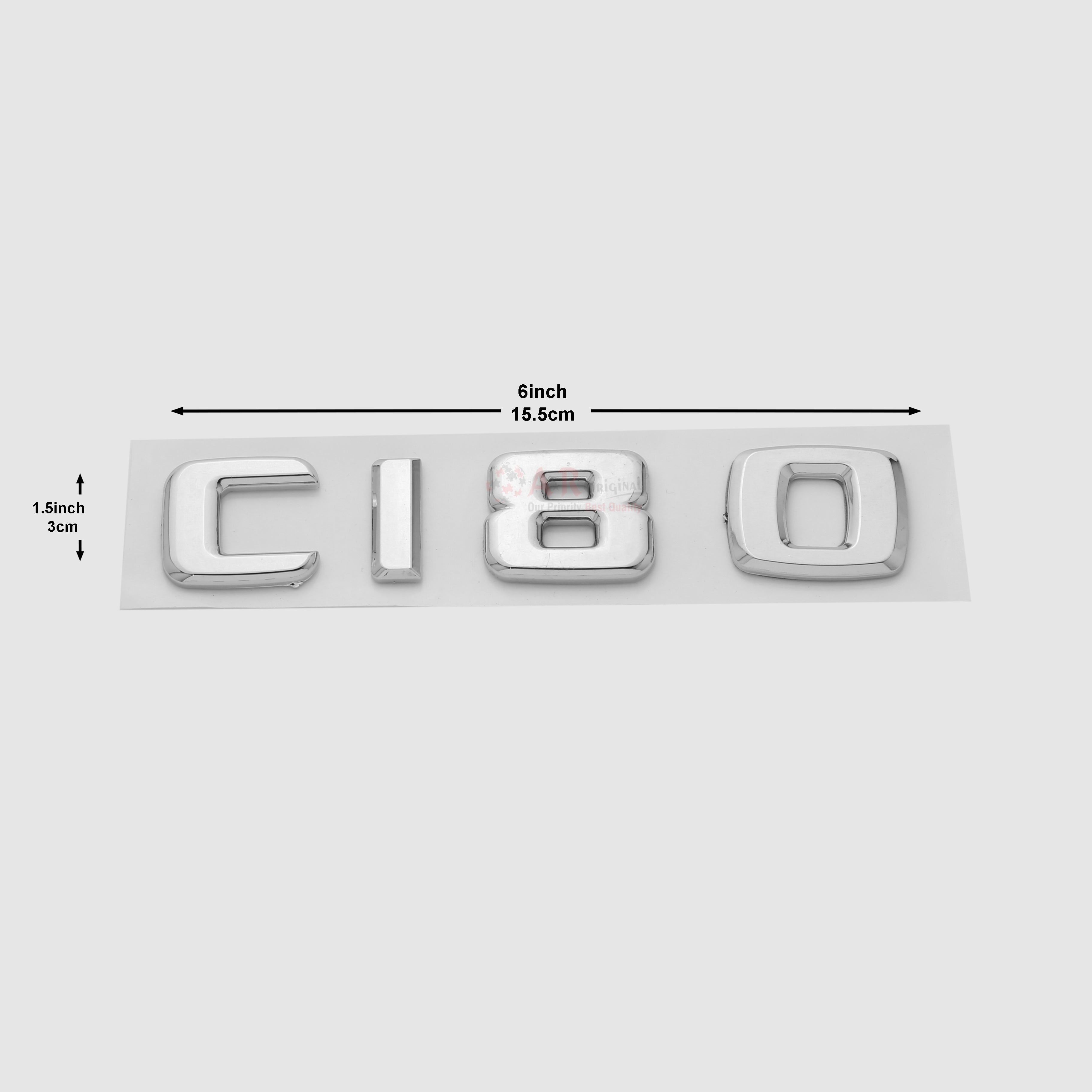 C180 Emblem 1.5x6inch-3x15cm Chrome IP Badge