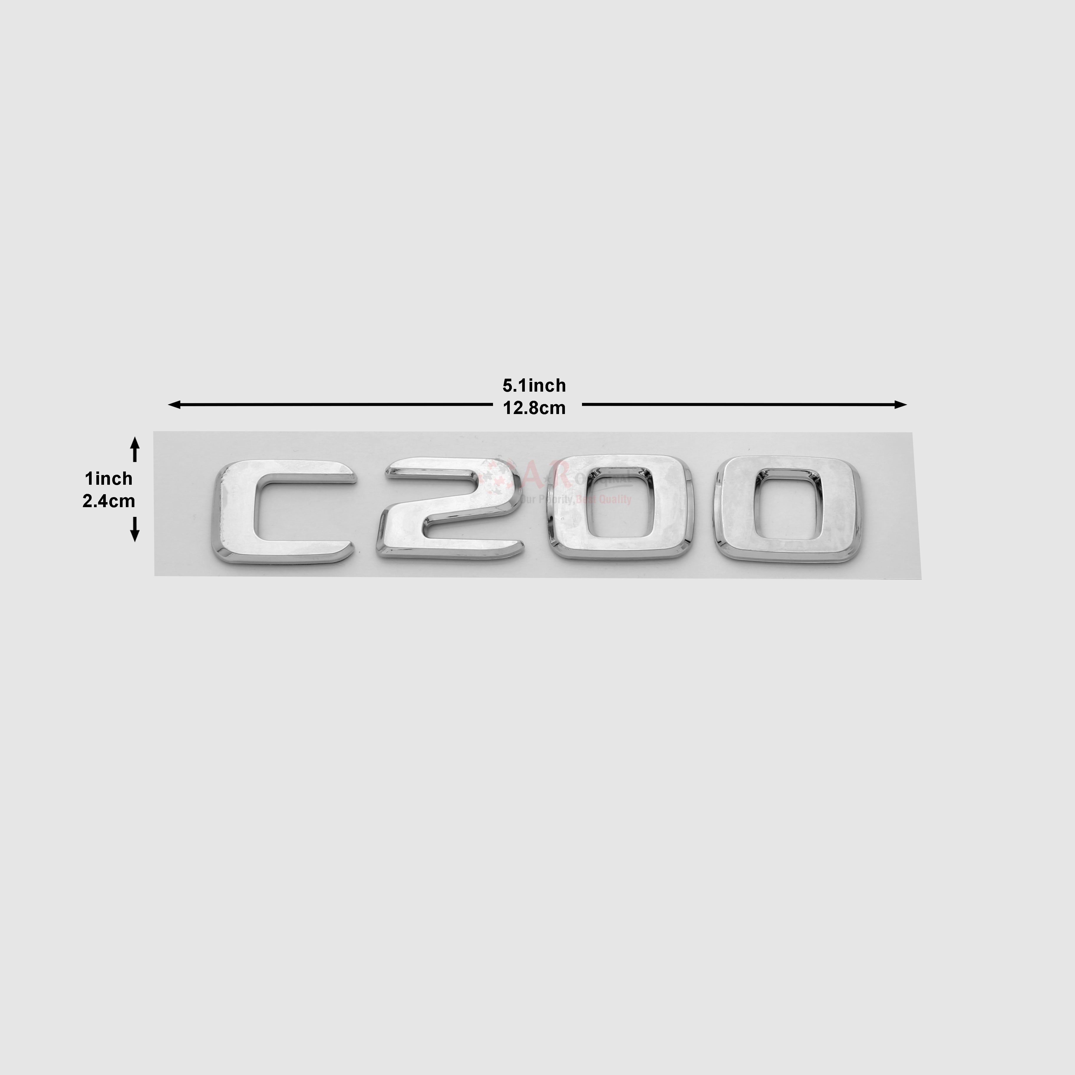 C200 Emblem Med 1x5inch-2.5x13cm Chrome IP Badge