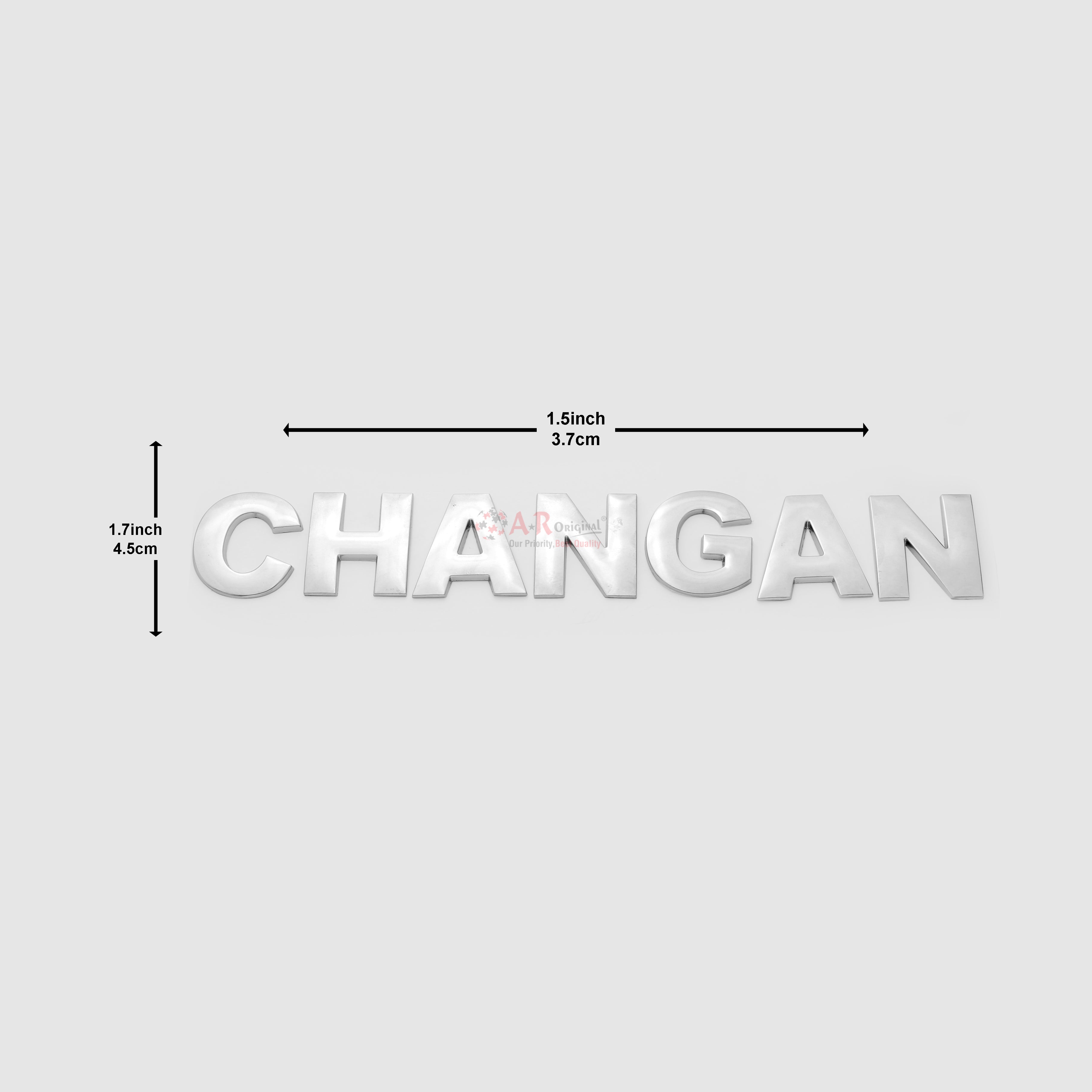 Changan Emblem Bonnet 1.75inchx15inch-4.5x37cm Silver Chrome MT-IP Badge