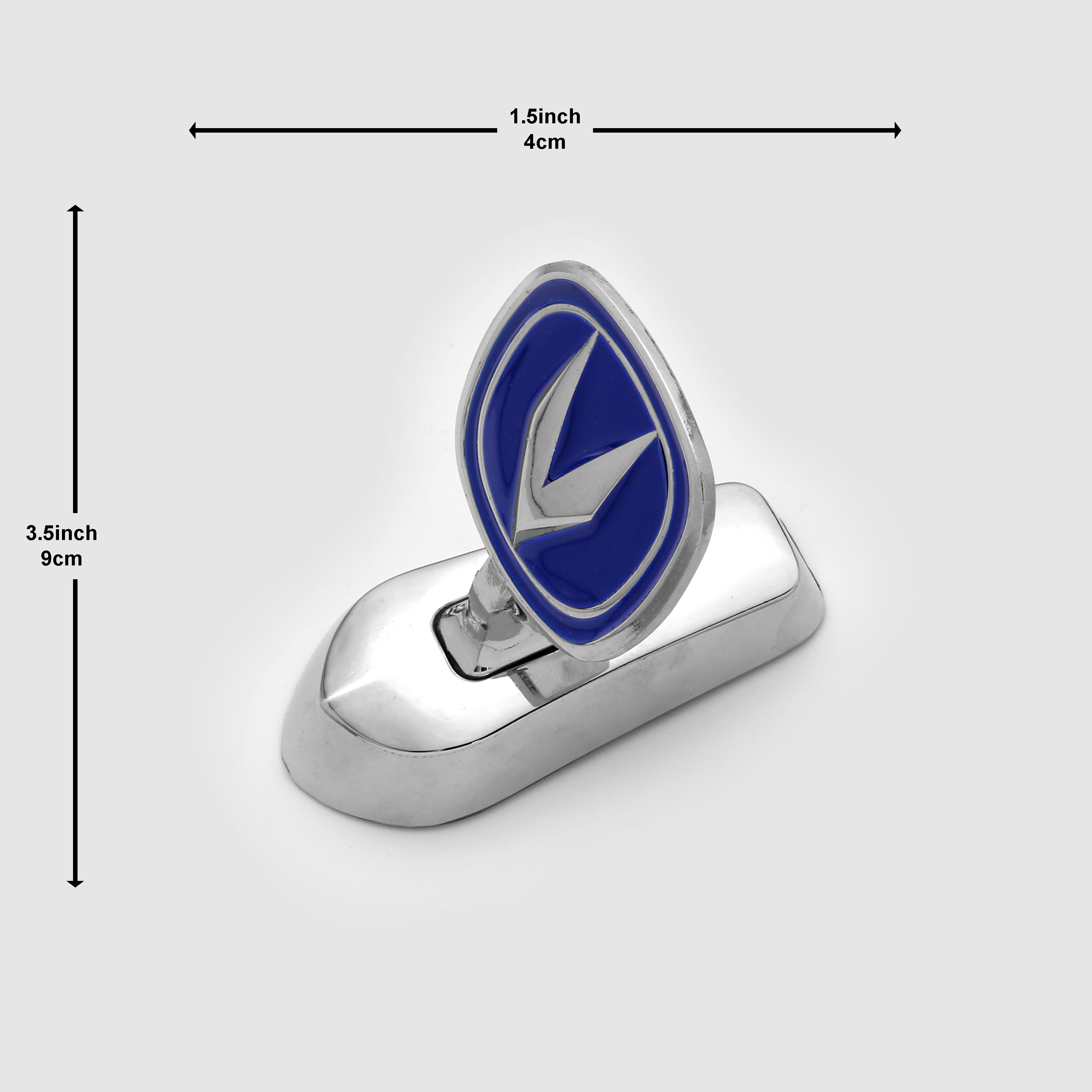Changan Hood Logo 1.5x3.5inch-4x9cm Metal Bonnet Emblem Movable Heavy Blue Chrome IP Badge