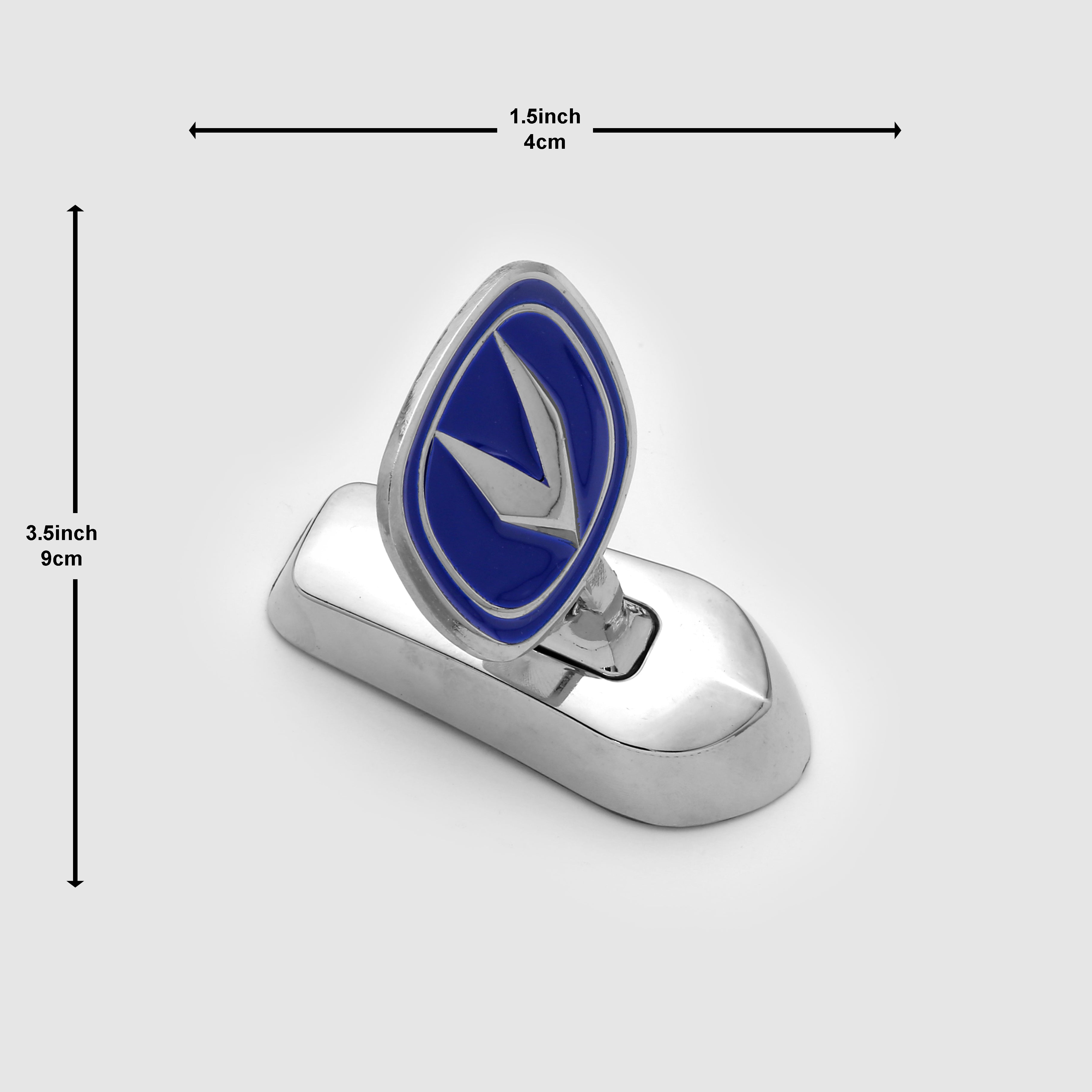 Changan Hood Logo 1.5x3.5inch-4x9cm Metal Bonnet Emblem Movable Heavy Blue Chrome IP Badge