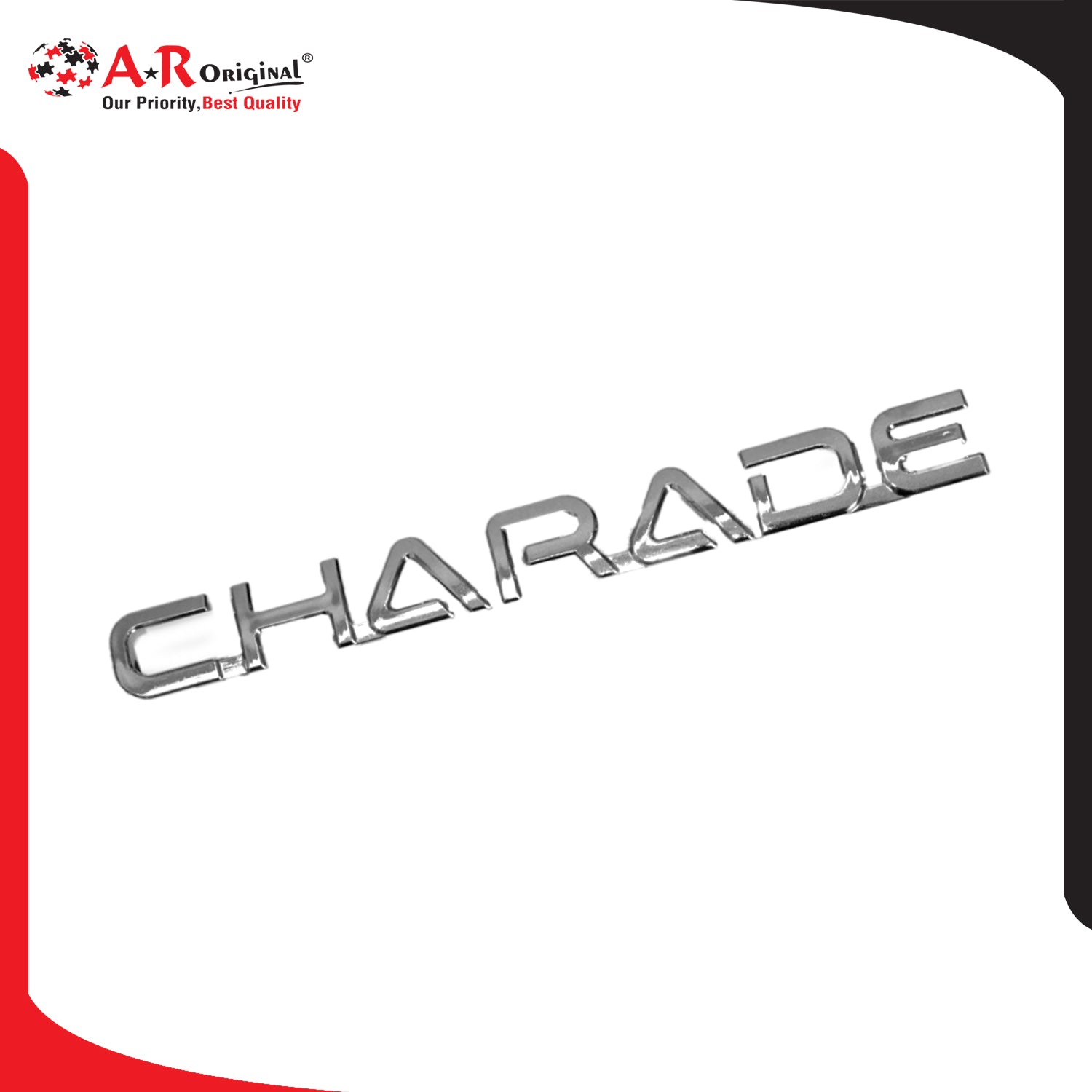 Charade Emblem 1x7inch-2.5x17.5cm Chrome IP Badge