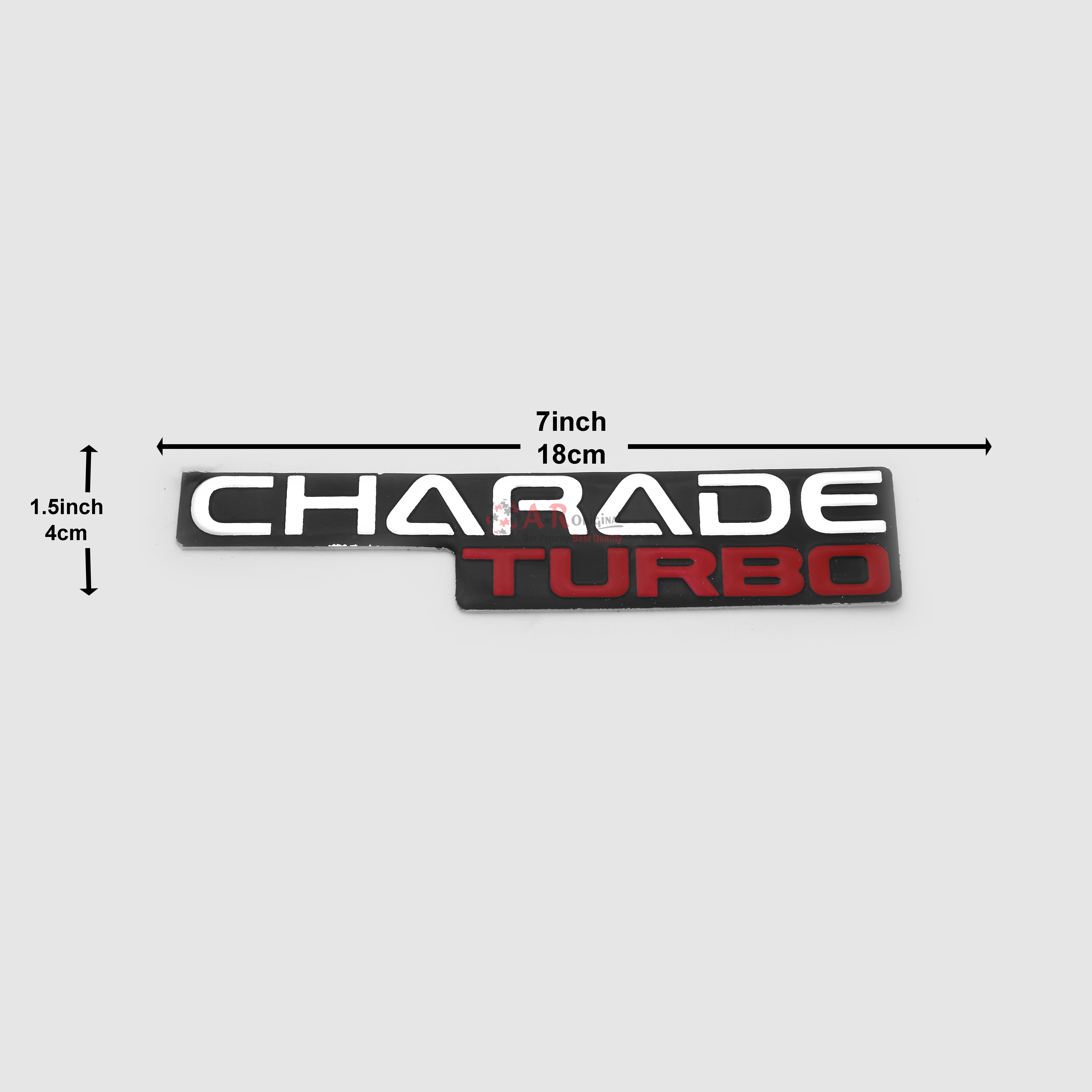 Charade Turbo Emblem 1.5x7inch-4x18cm Black LC Badge