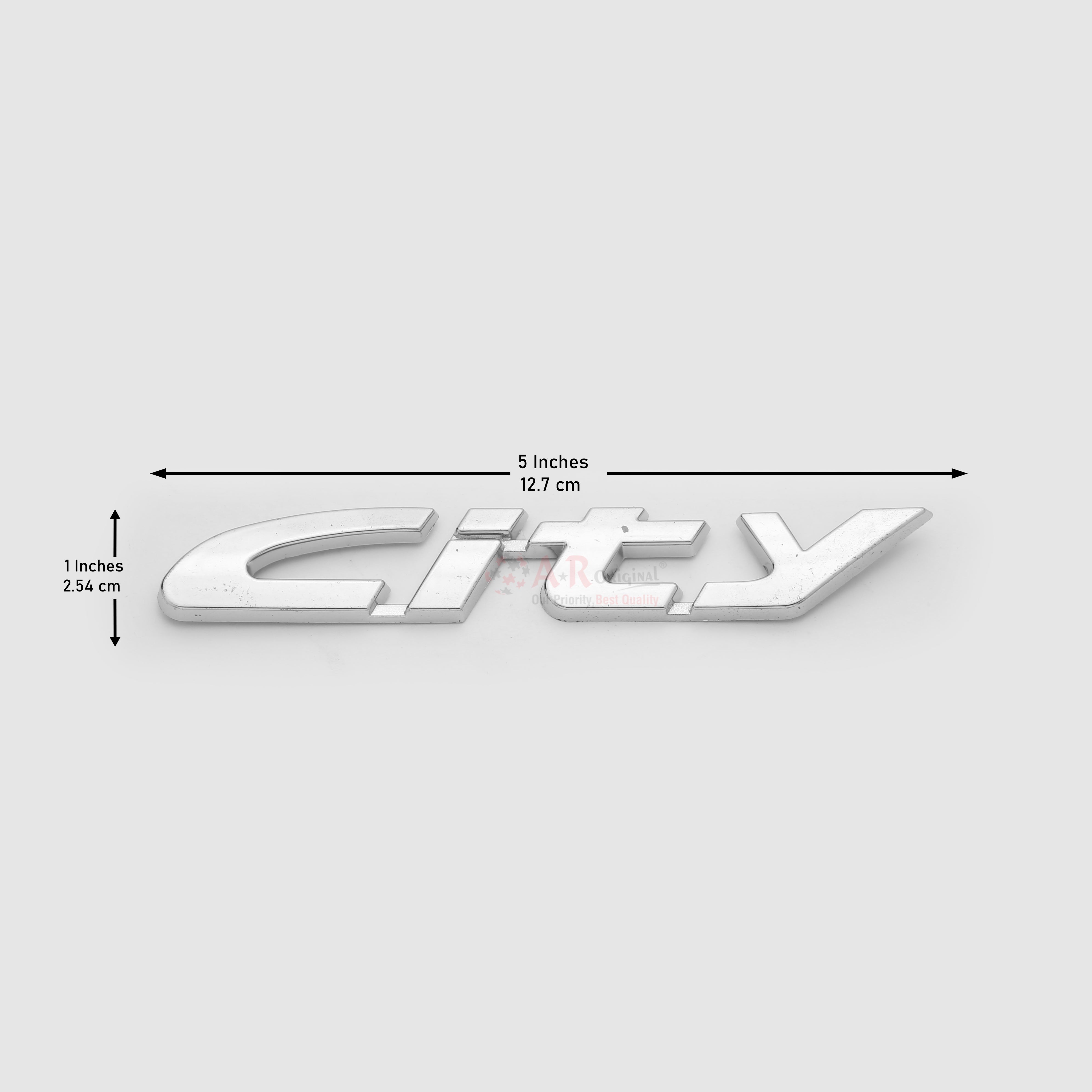 City Emblem 90's 1x5inch-2.5x12.7cm Chrome LC Badge