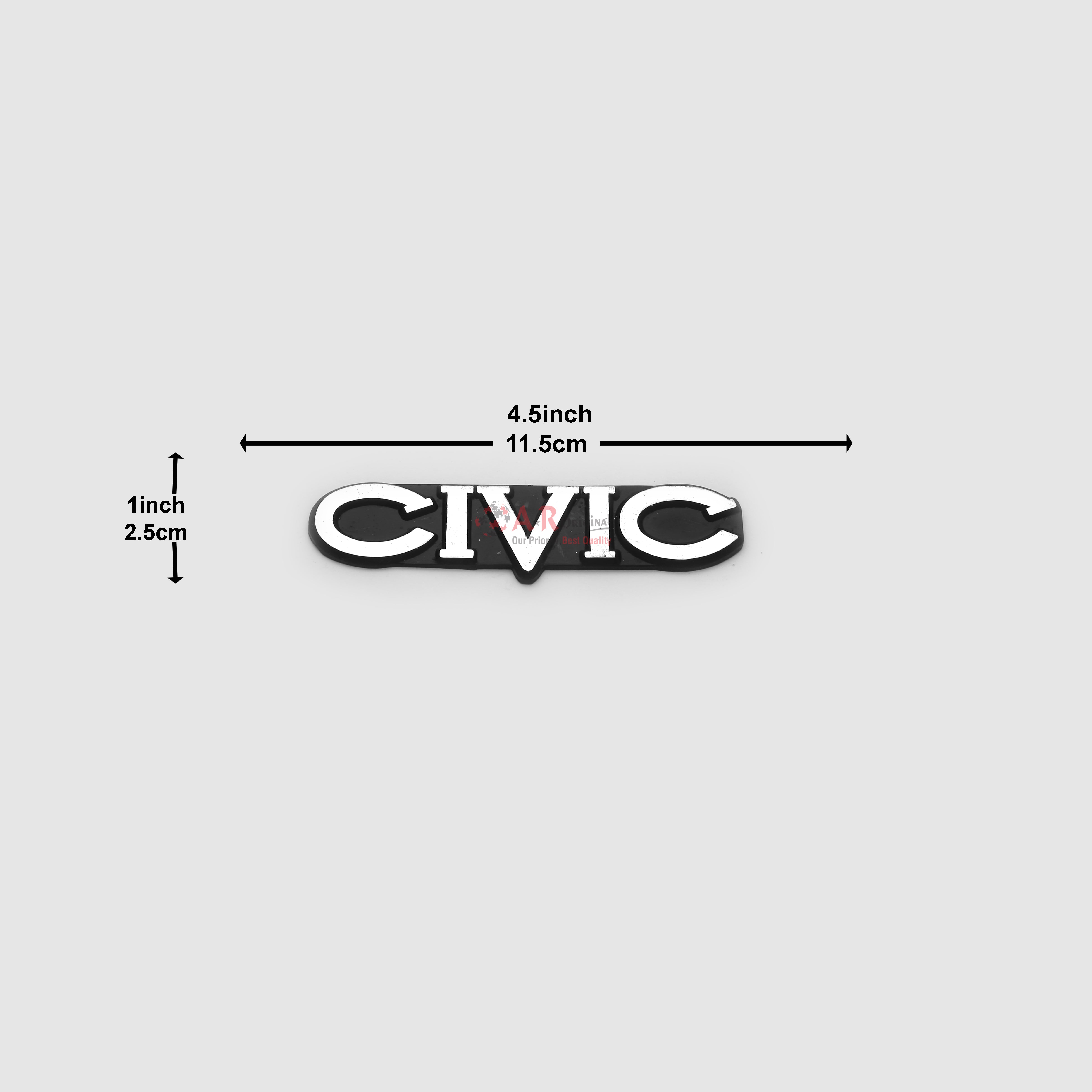 Civic Emblem1x4.5inch-2.5x11.5cm Black LC Badge