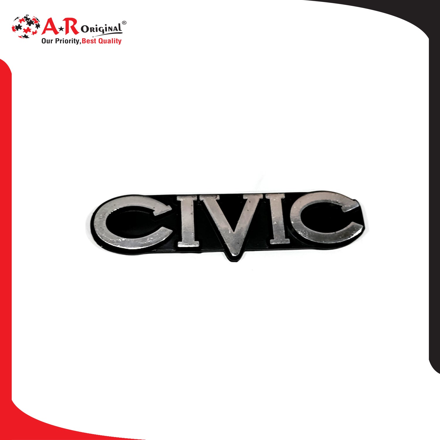 Civic Emblem1x4.5inch-2.5x11.5cm Black LC Badge