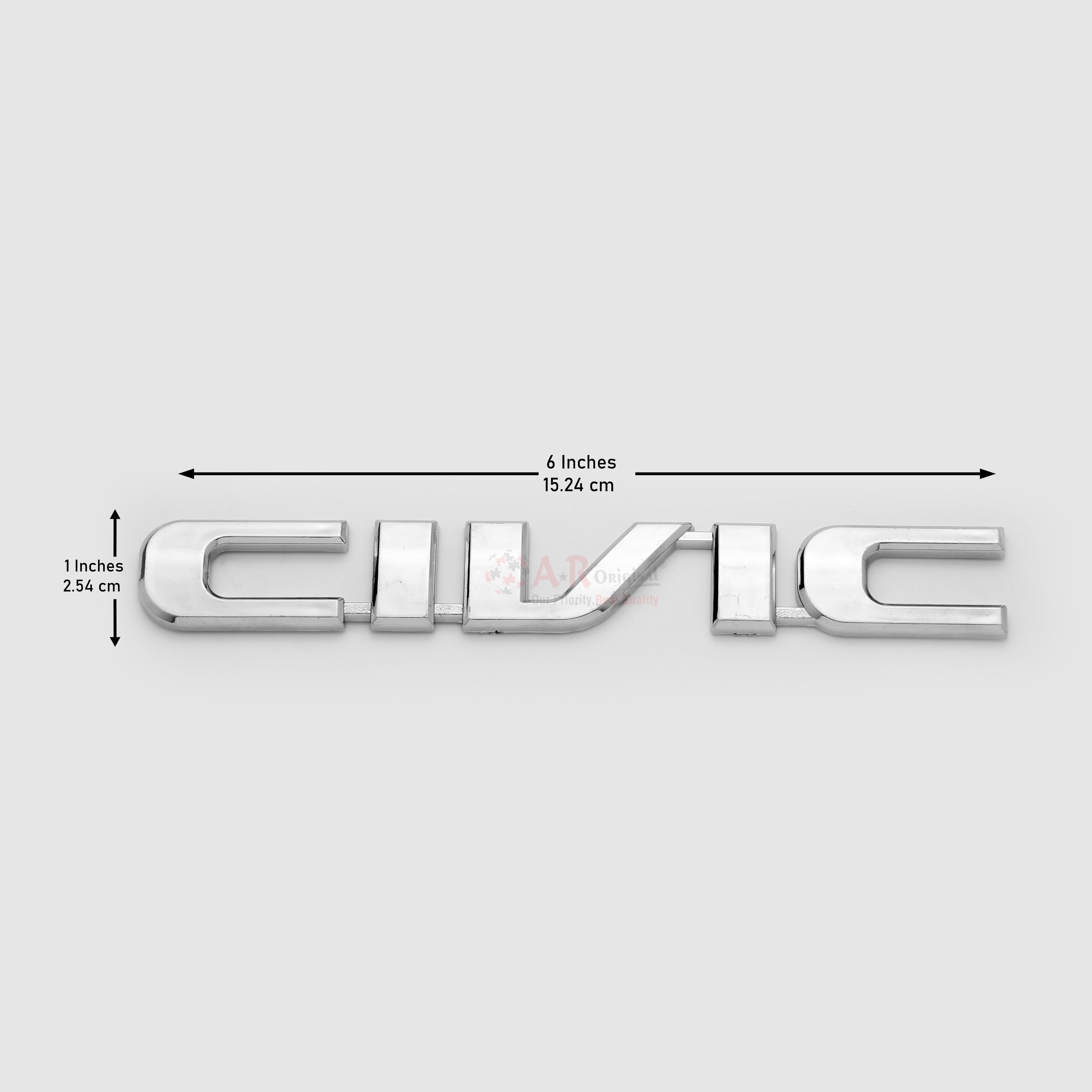 Civic Emblem 2000-2005 1x6inch-2.5x15cm Chrome LC Badge (2)
