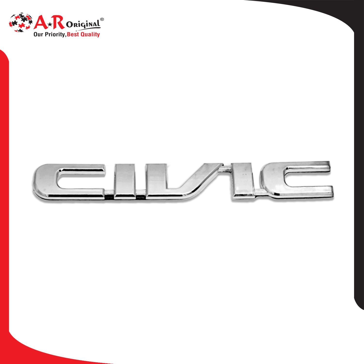 Civic Emblem 2000-2005 1x6inch-2.5x15cm Chrome LC Badge (2)