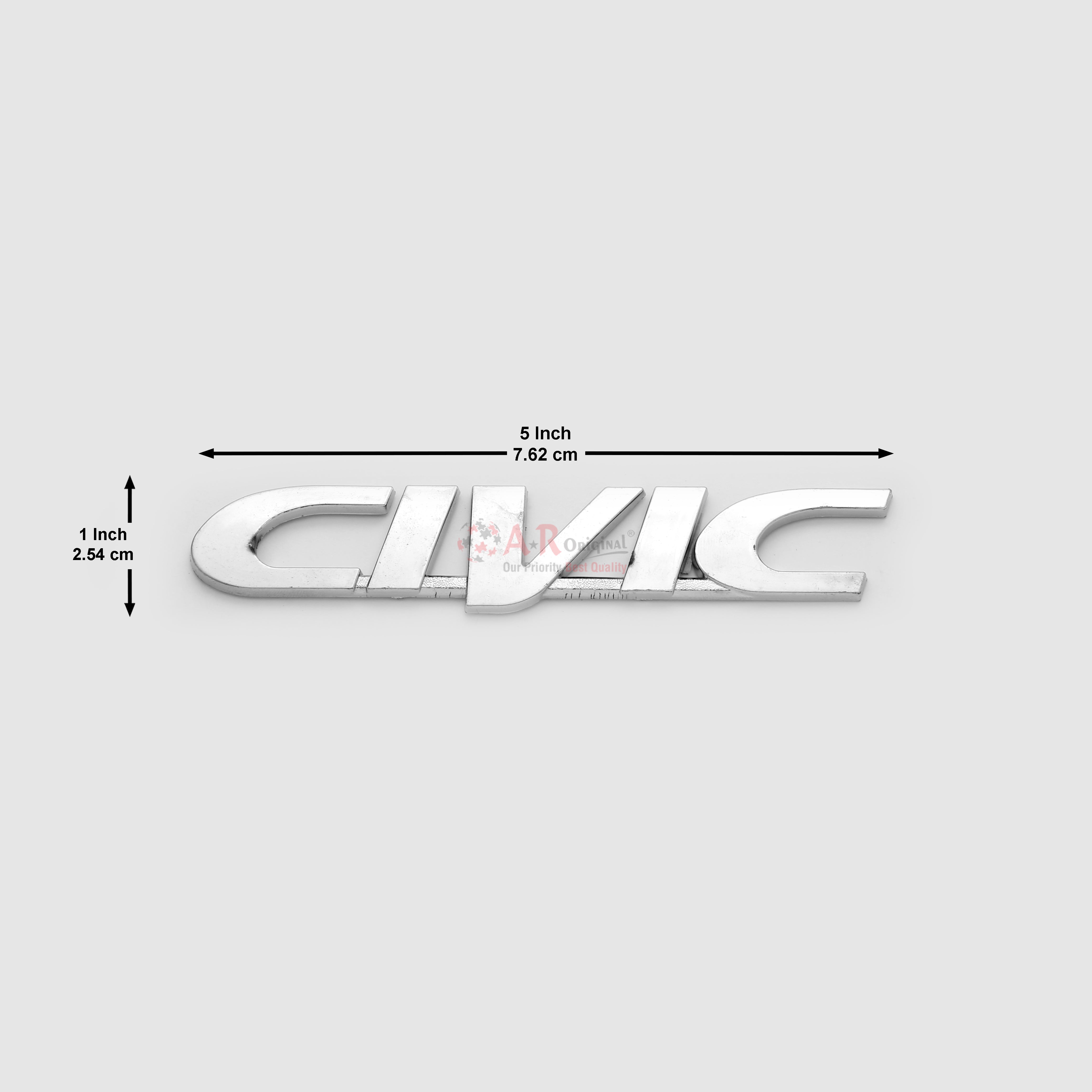 Civic Emblem 90's 1x5inch-2.5x7.6cm Chrome LC Badge (2)