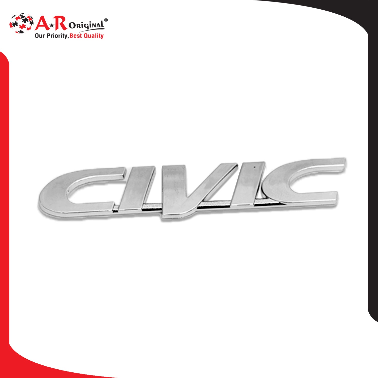 Civic Emblem 90's 1x5inch-2.5x7.6cm Chrome LC Badge (2)