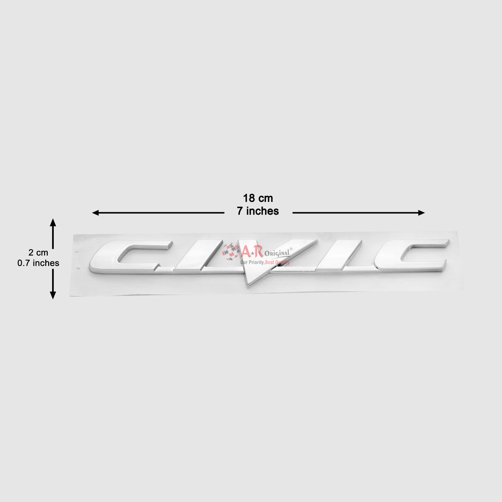 Civic Emblem Reborn 07-13 2x18cm Chrome IP Badge