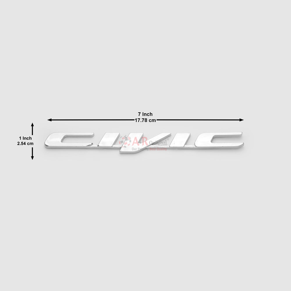 Civic Emblem Triborn 1x7inch-3.5x18cm Chrome LC Badge (2)