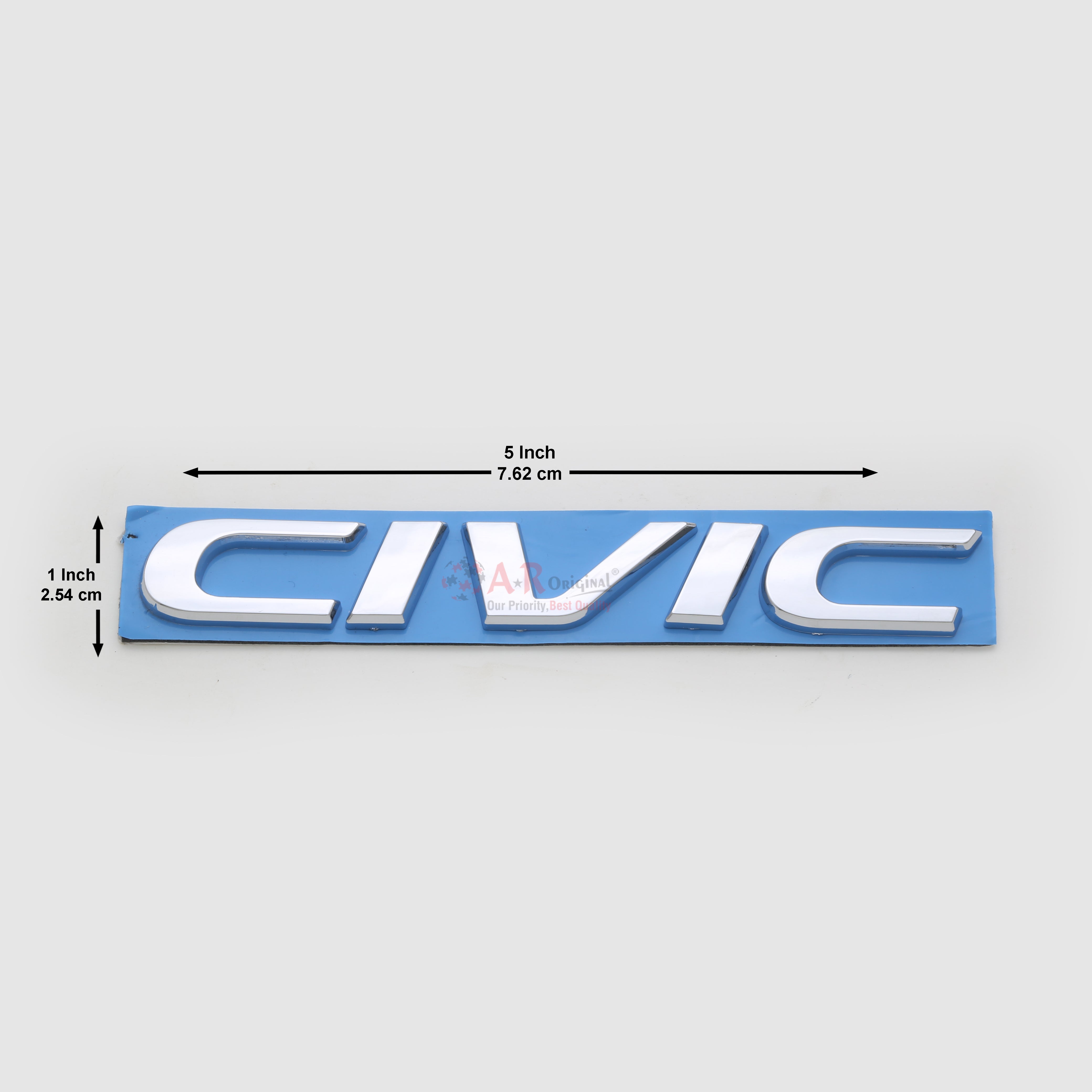 Civic Emblem X 1x5inch-2.5x7.5cm Chrome IP Badge