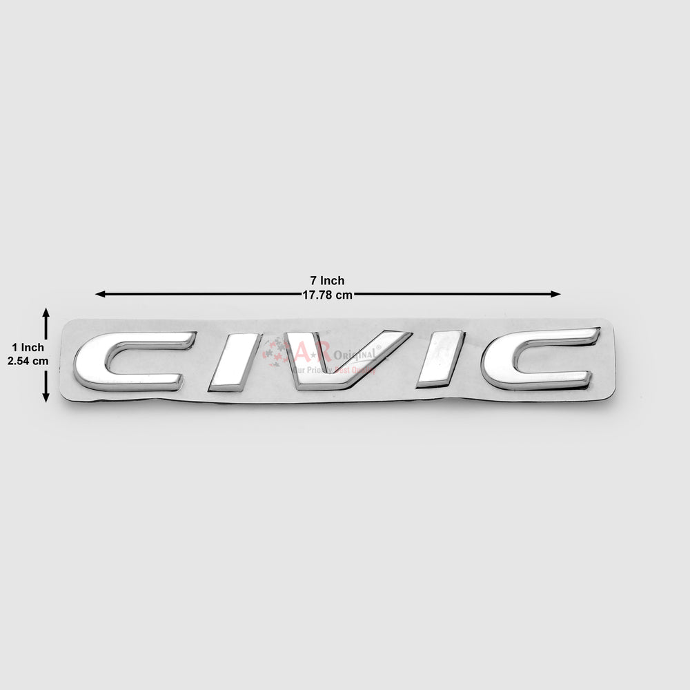 Civic Emblem X 1x5inch-2.5x7.5cm Chrome LC Badge