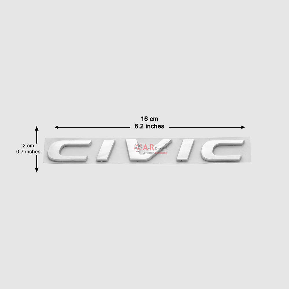 Civic Emblem X 2020 2x16cm Chrome IP Badge