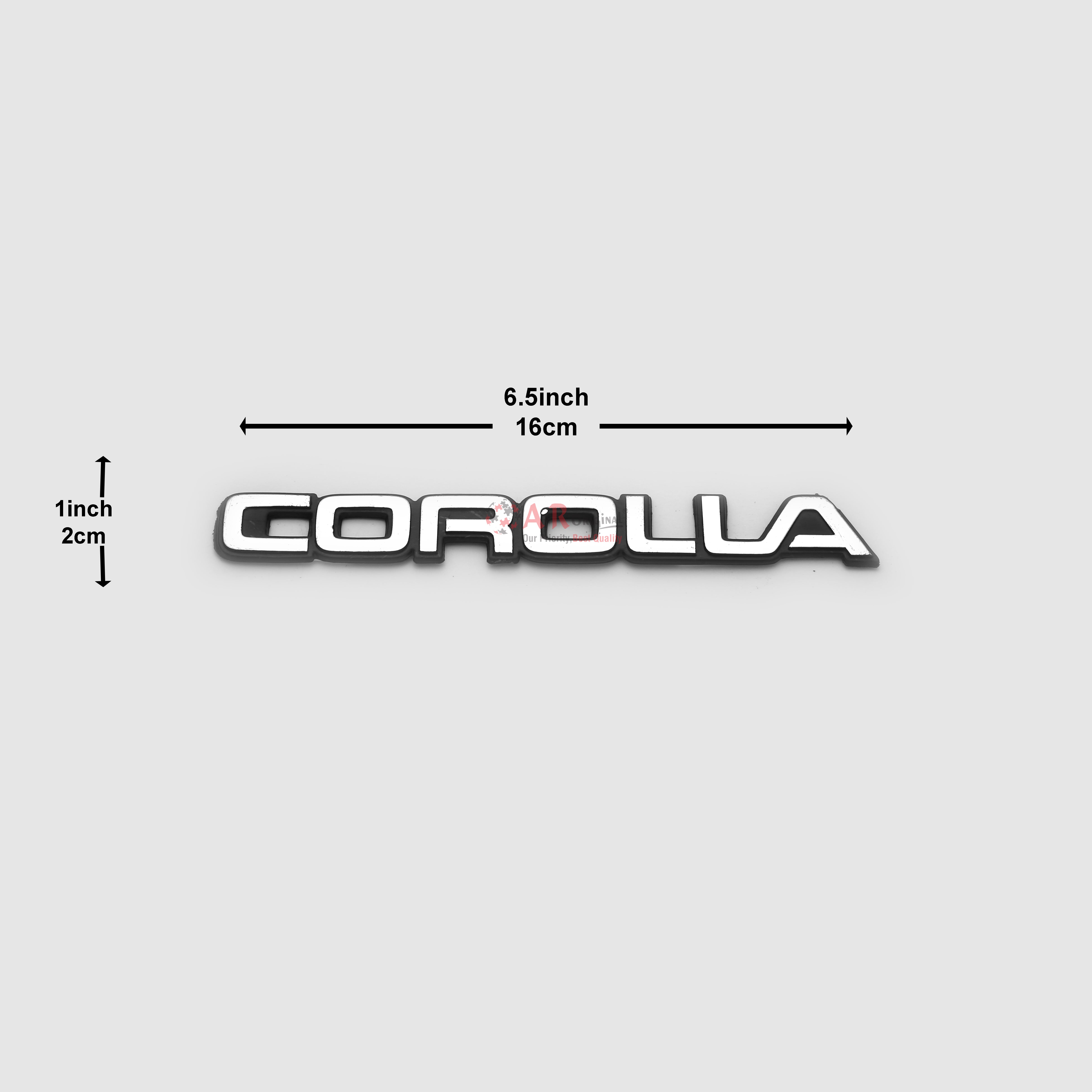 Corolla 86 Emblem1x6.5inch-2x16cm Black LC Badge
