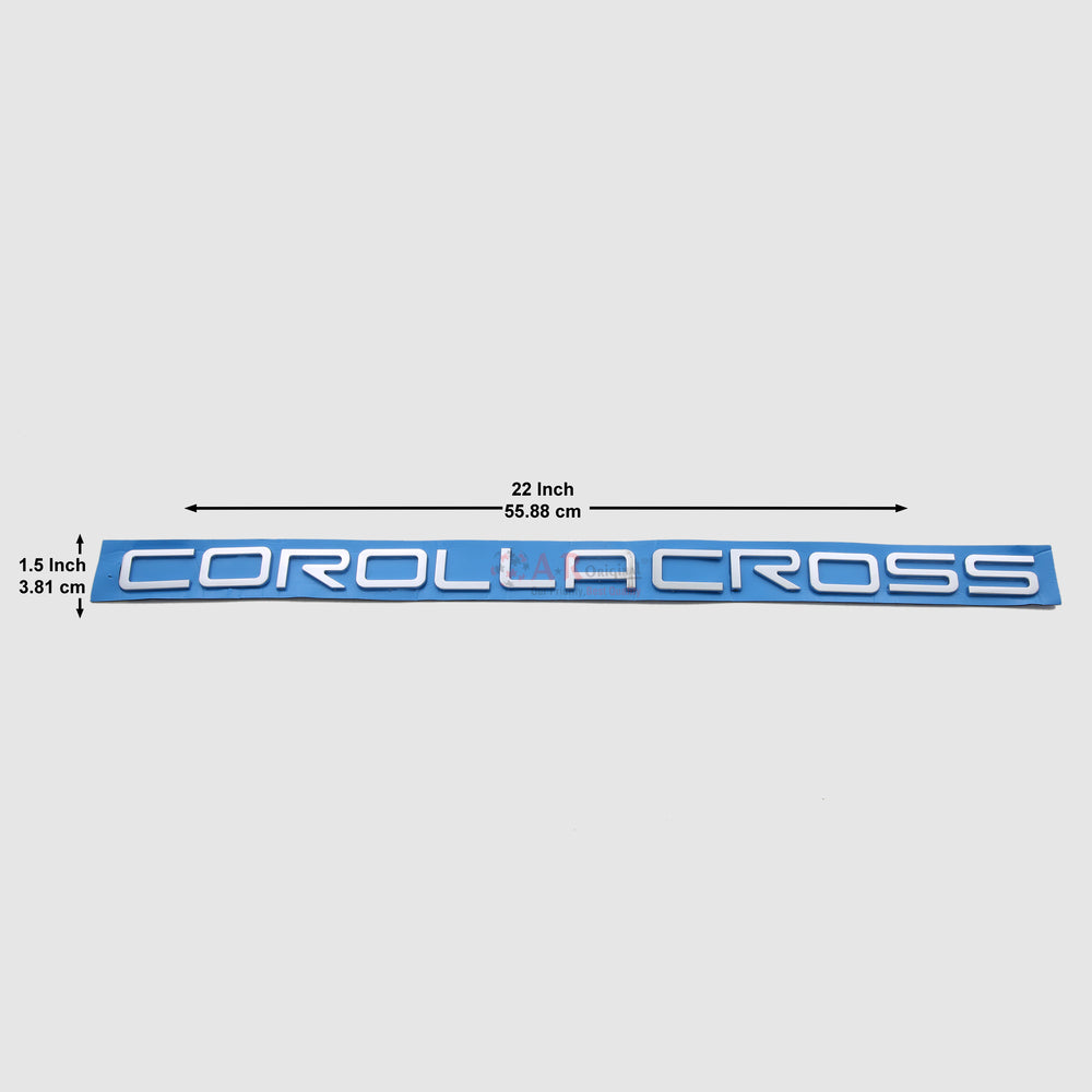 CorollaCross Emblem 1.5x22inch-3.6x56cm Bonnet Chrome IP Badge