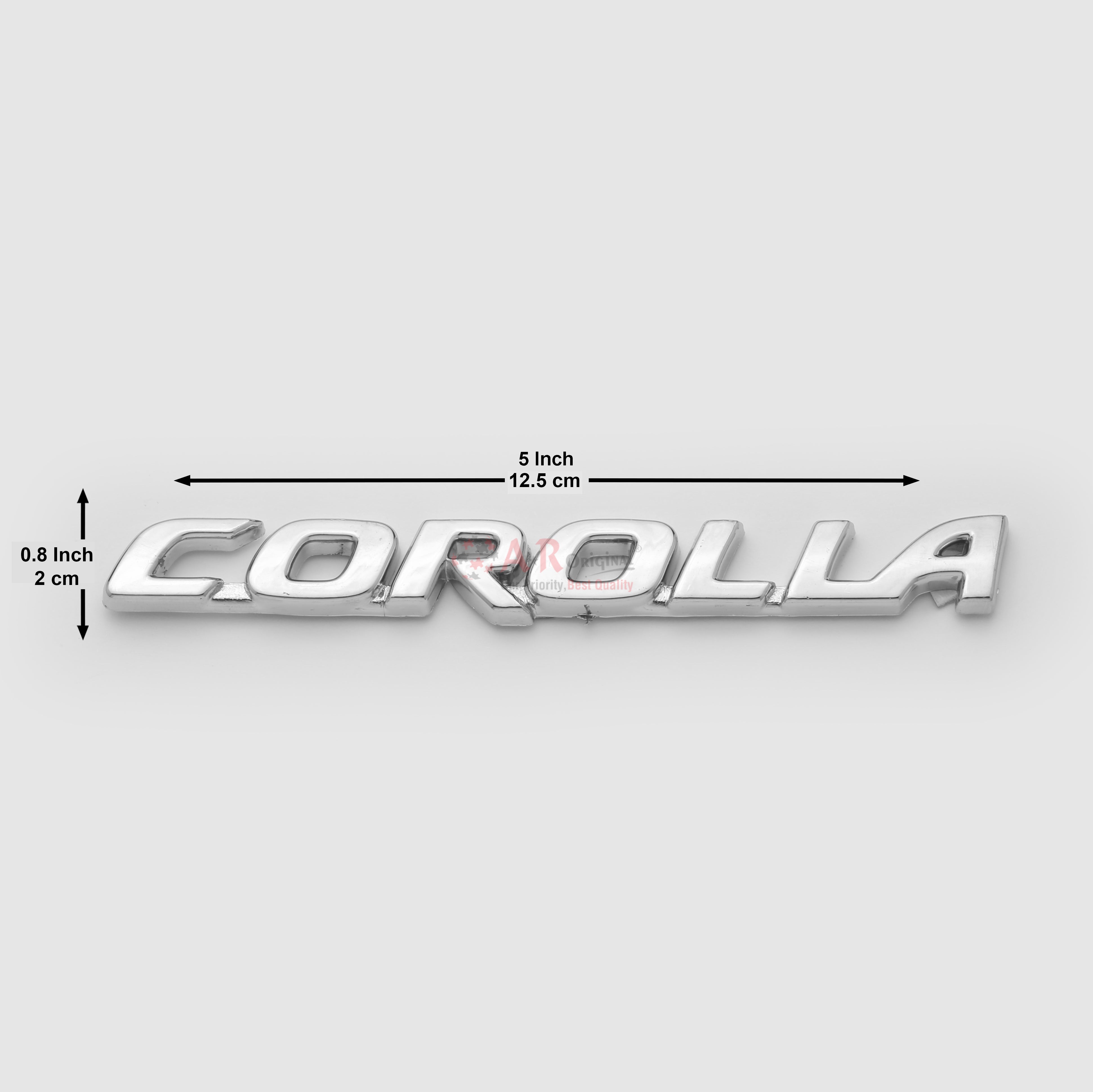 Corolla Emblem 0.5x5inch-1.5x12.5cm Altis Small Chrome LC Badge