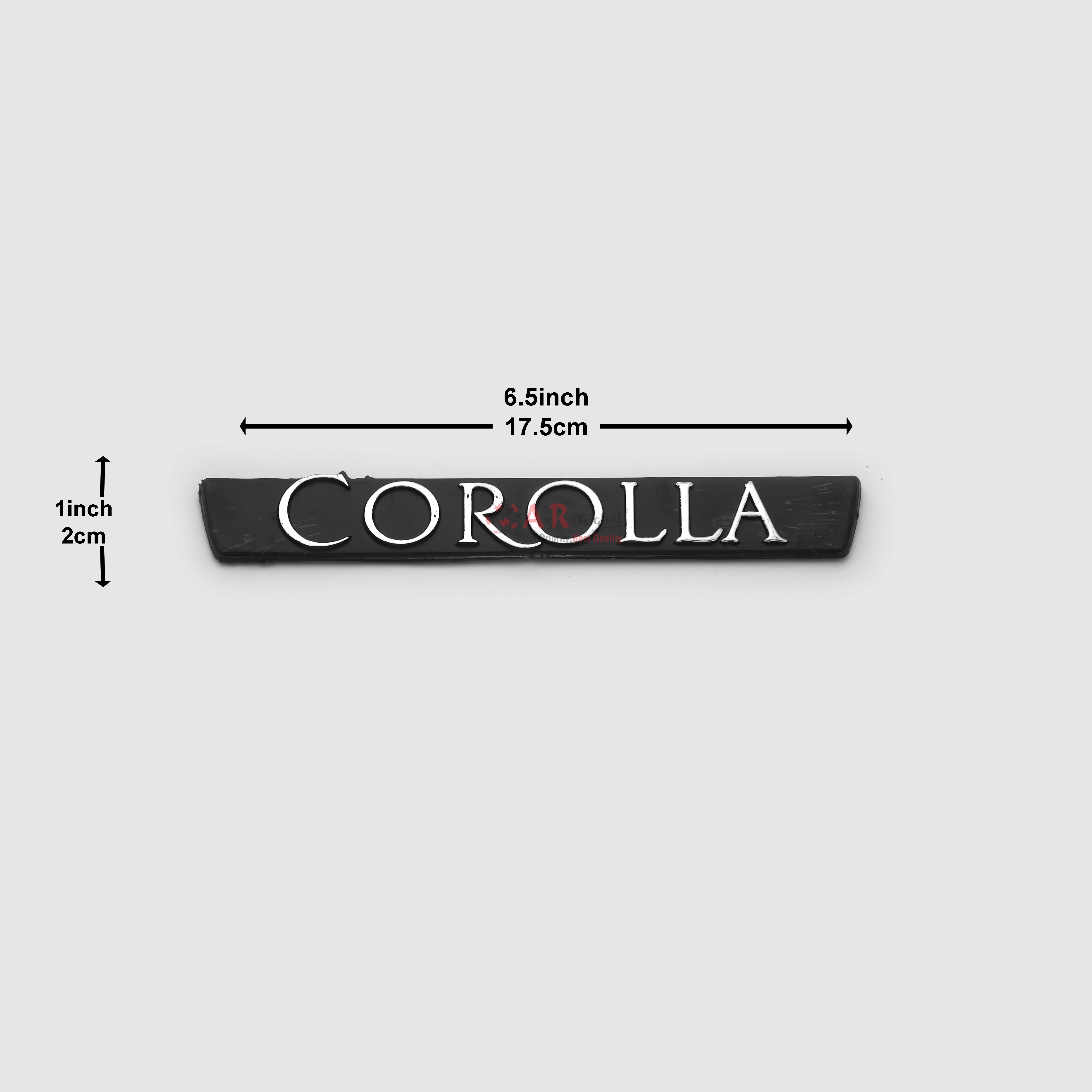 Corolla Emblem 1x6.5inch-2x17.5cm Thin Black LC Badge