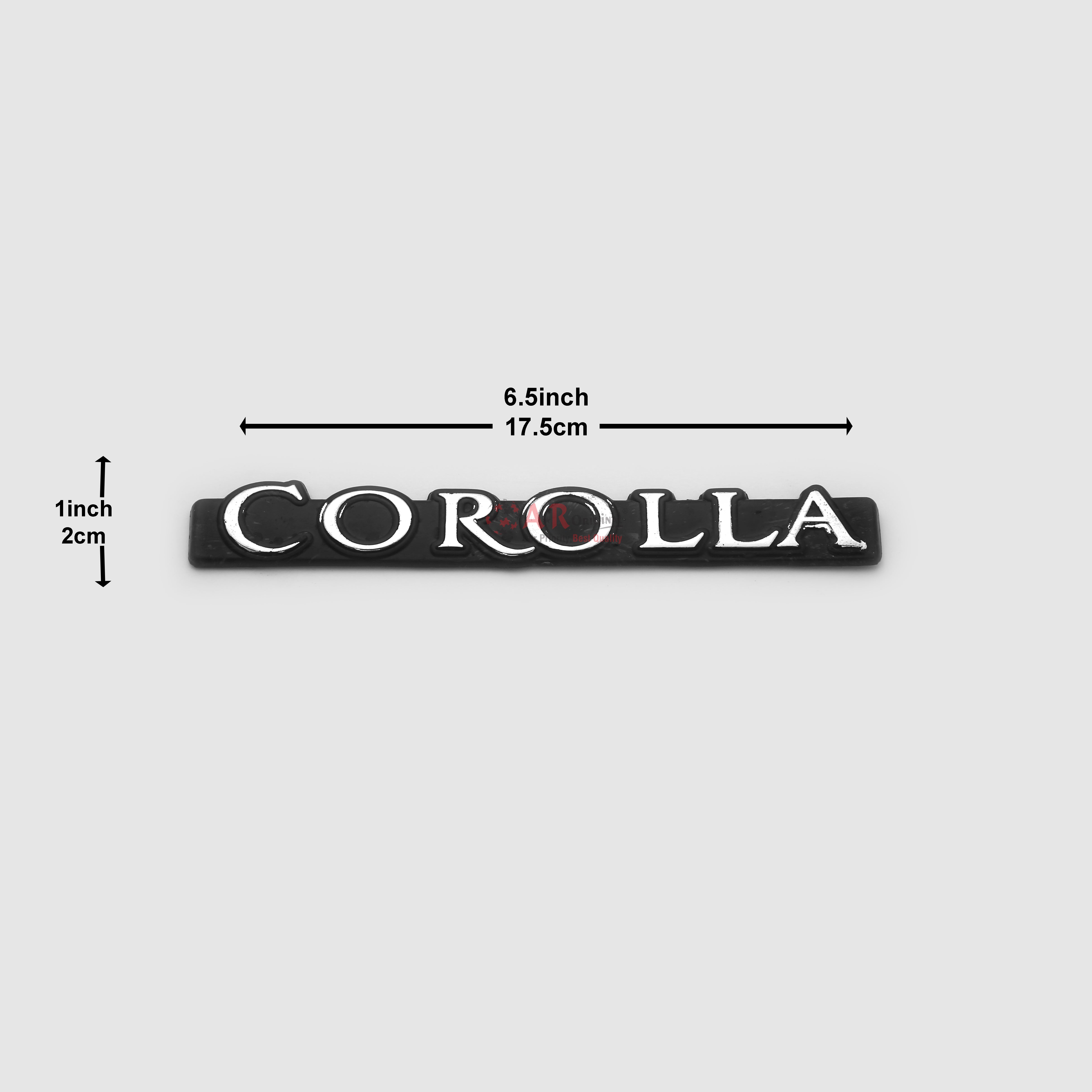 Corolla Emblem 1x6.5inch-2x17cm 1976 Rear Black LC Badge
