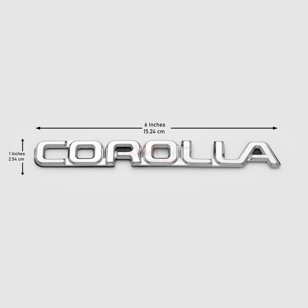 Corolla Emblem 1x6inch-2.5x15cm 90's Chrome IP Badge