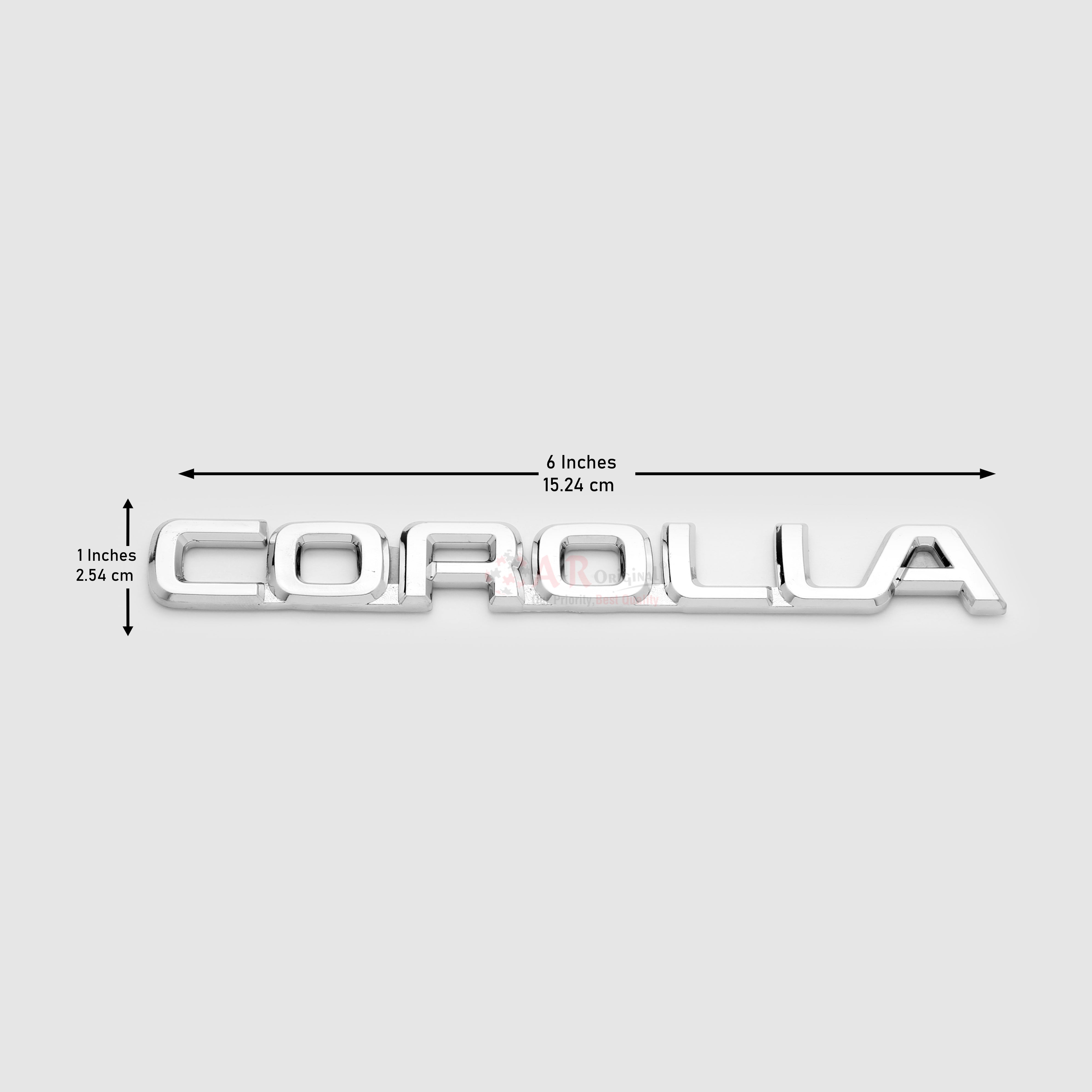 Corolla Emblem 1x6inch-2.5x15cm 90's Chrome LC Badge