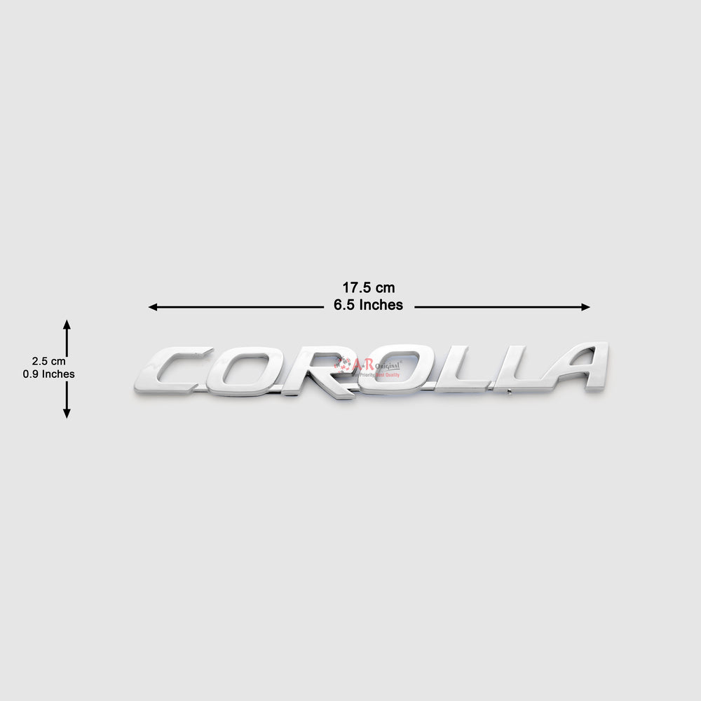 Corolla Emblem 2.5x17.5cm Chrome IP Badge