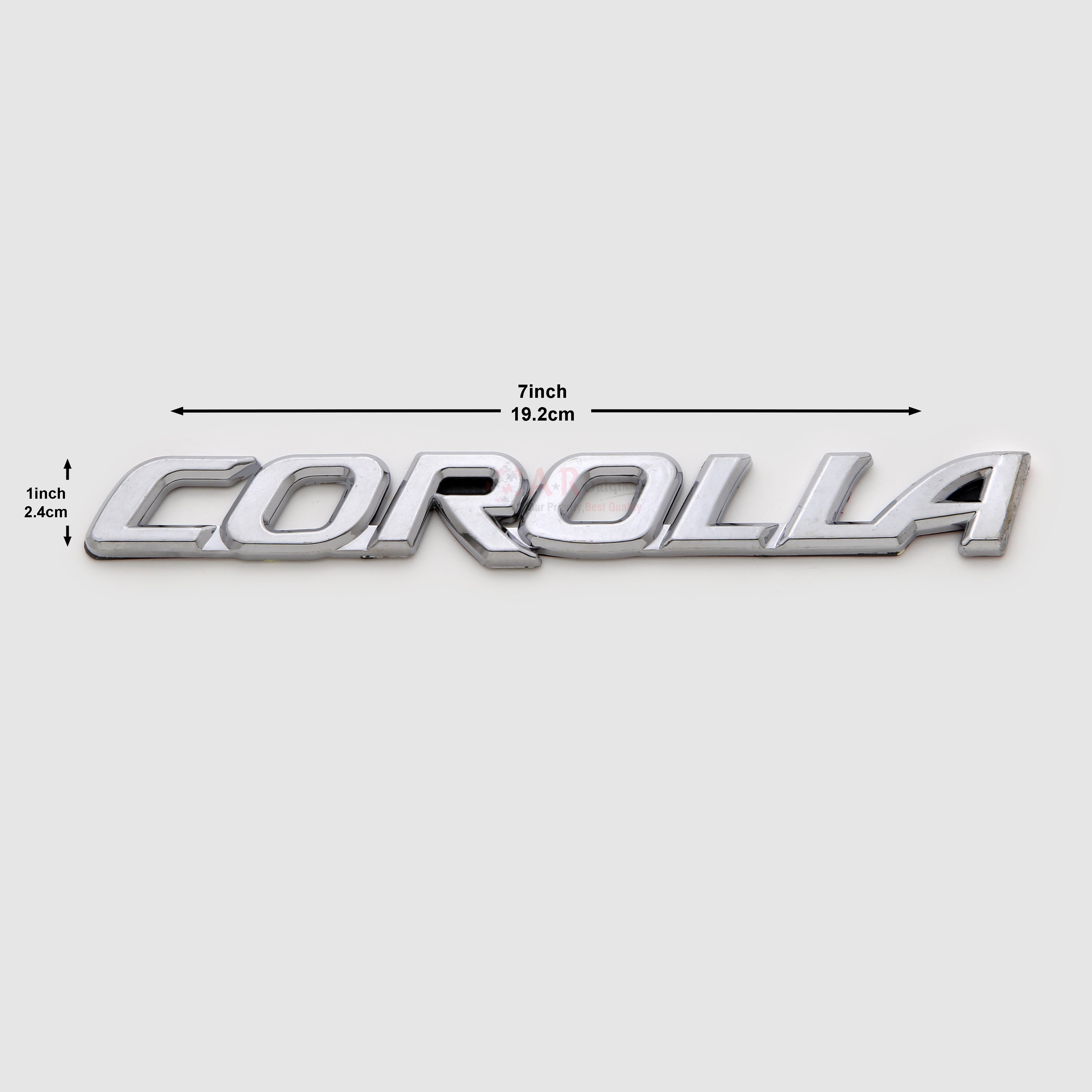 Corolla Emblem X Japanese 1x7inch-2.5x19cm Chrome IP Badge