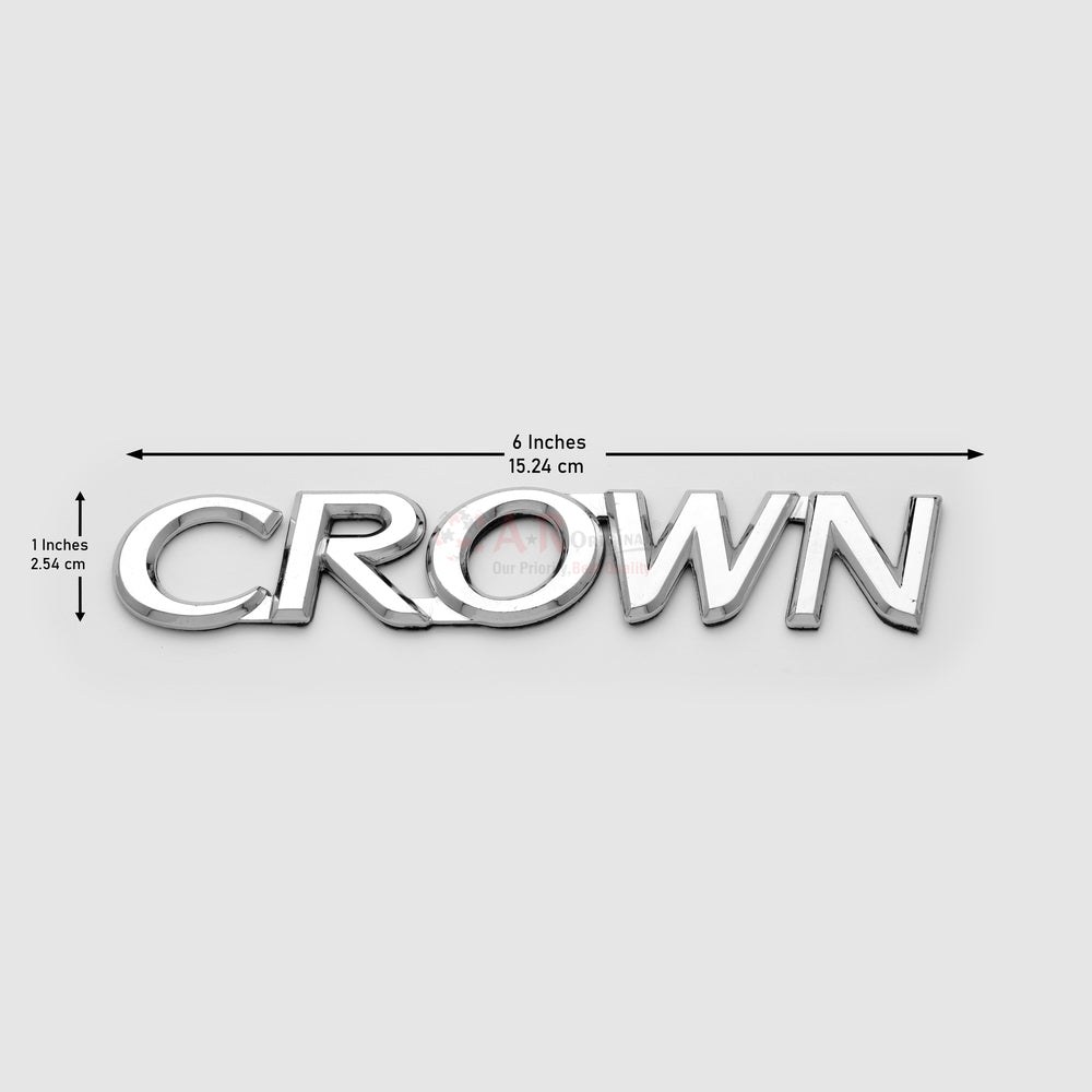 Crown Emblem Royal Saloon 1.25x6inch-2.5x15cm Chrome IP Badge