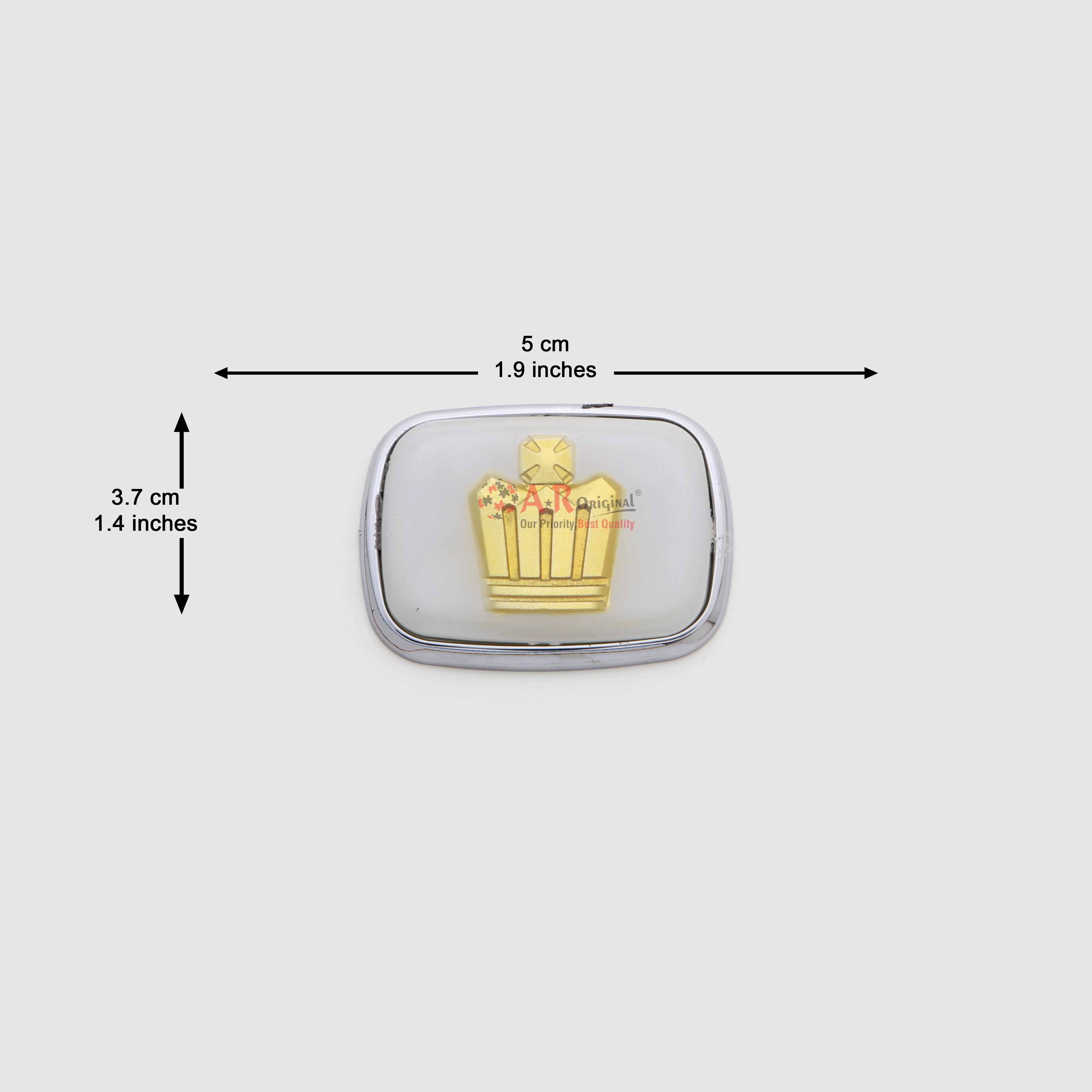 Crown Logo 2pcs Set Silver 1.5x2inch-3.75x5cm Golden Chrome IP Badge