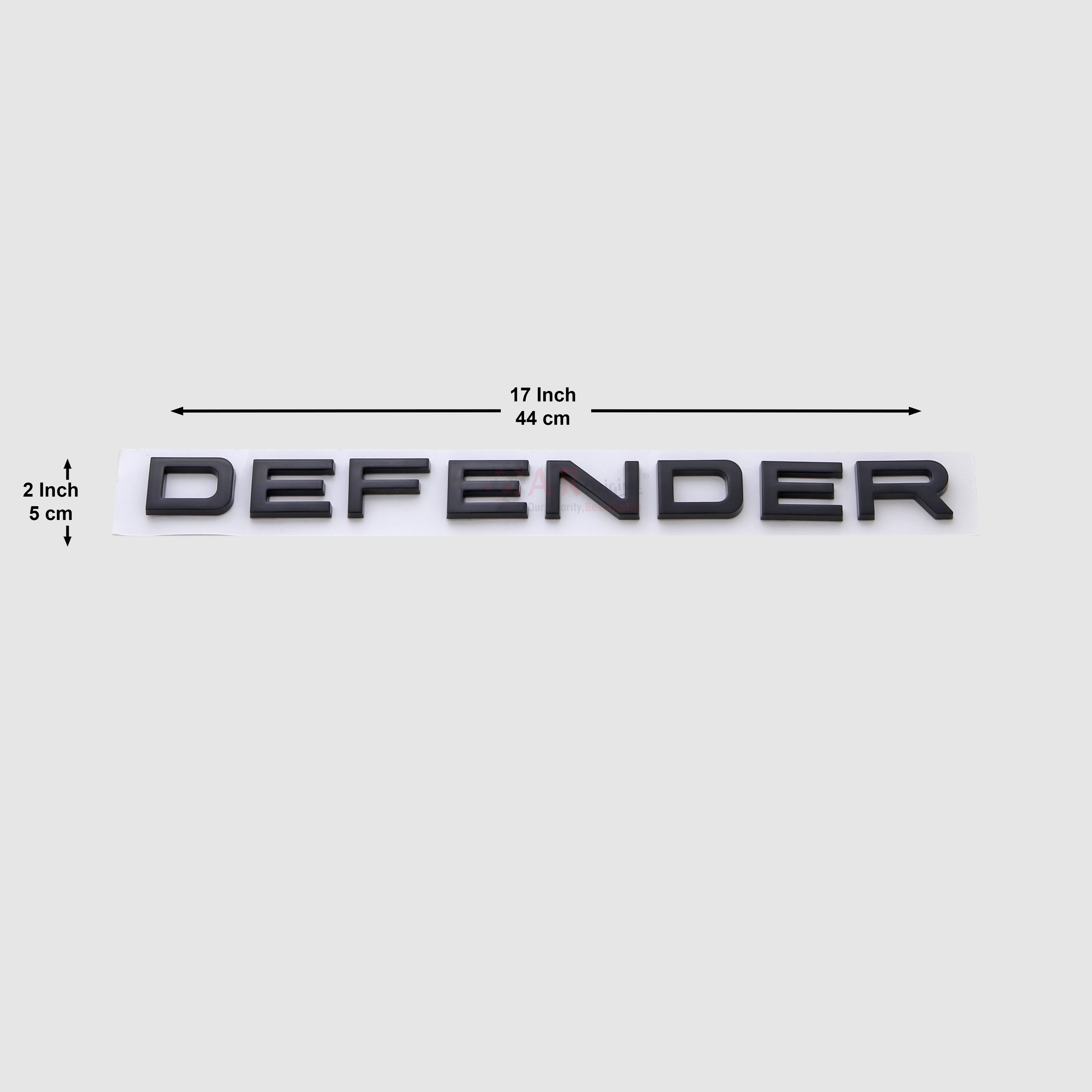 DEFENDER Emblem 2x17inch-5x44cm Bonnet Black IP Badge