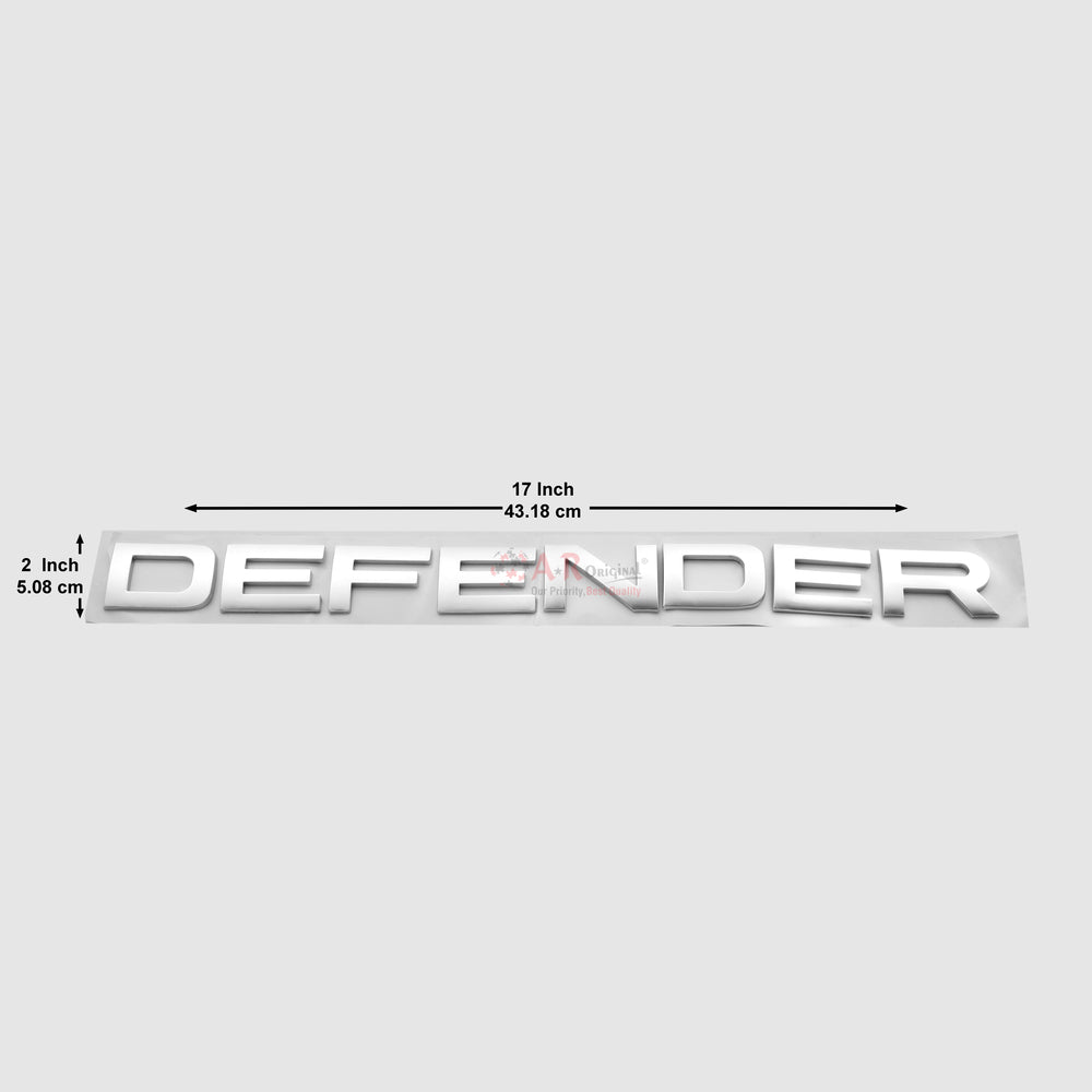 DEFENDER Emblem 2x17inch-5x44cm Bonnet Chrome IP Badge