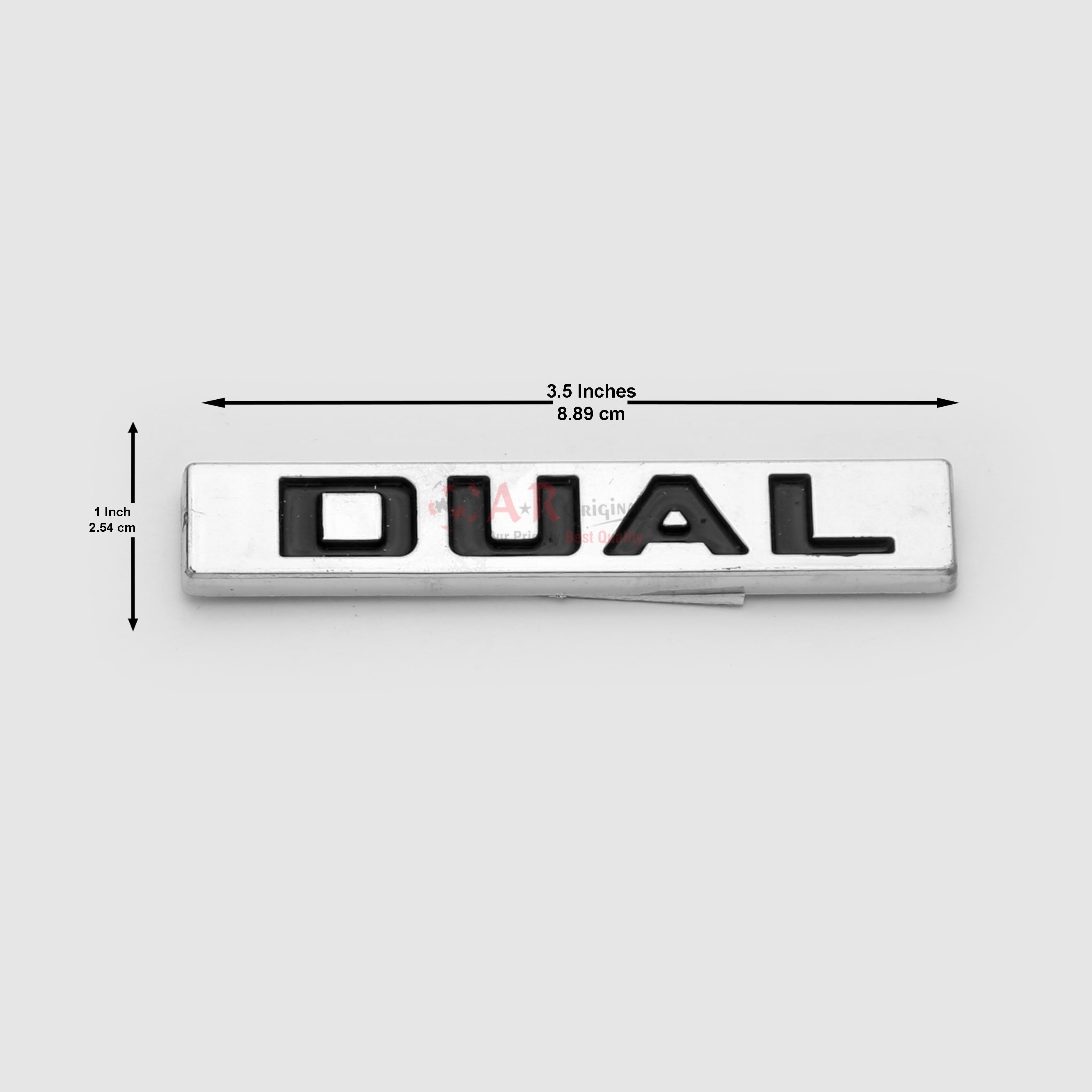 DUAL Emblem 0.5x3inch-2.5x9cm Black Chrome LC Badge