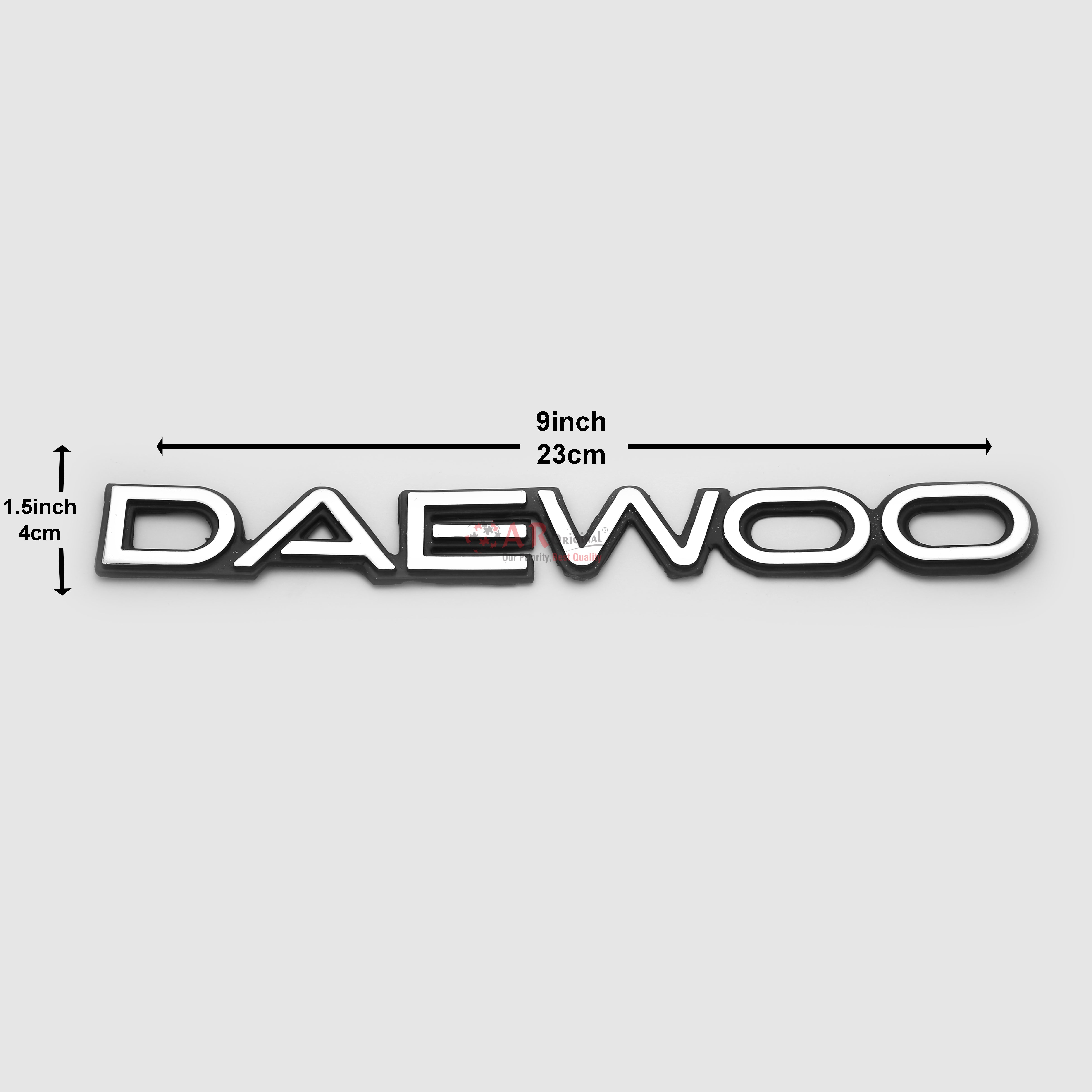 Daewoo Emblem 1.5x9inch-4x23cm Black LC Badge