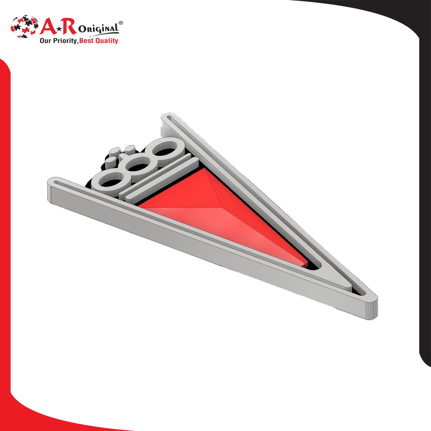 Daewoo Logo Front Grill Red 1x4-2.5x4cm inch Chrome LC Badge