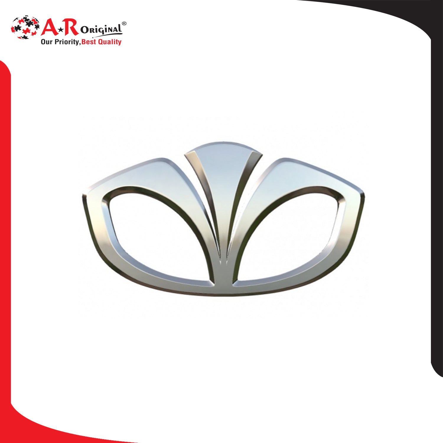 Daewoo Logo Rear IP 2.5x3inch-6x7.5cm Chrome Badge