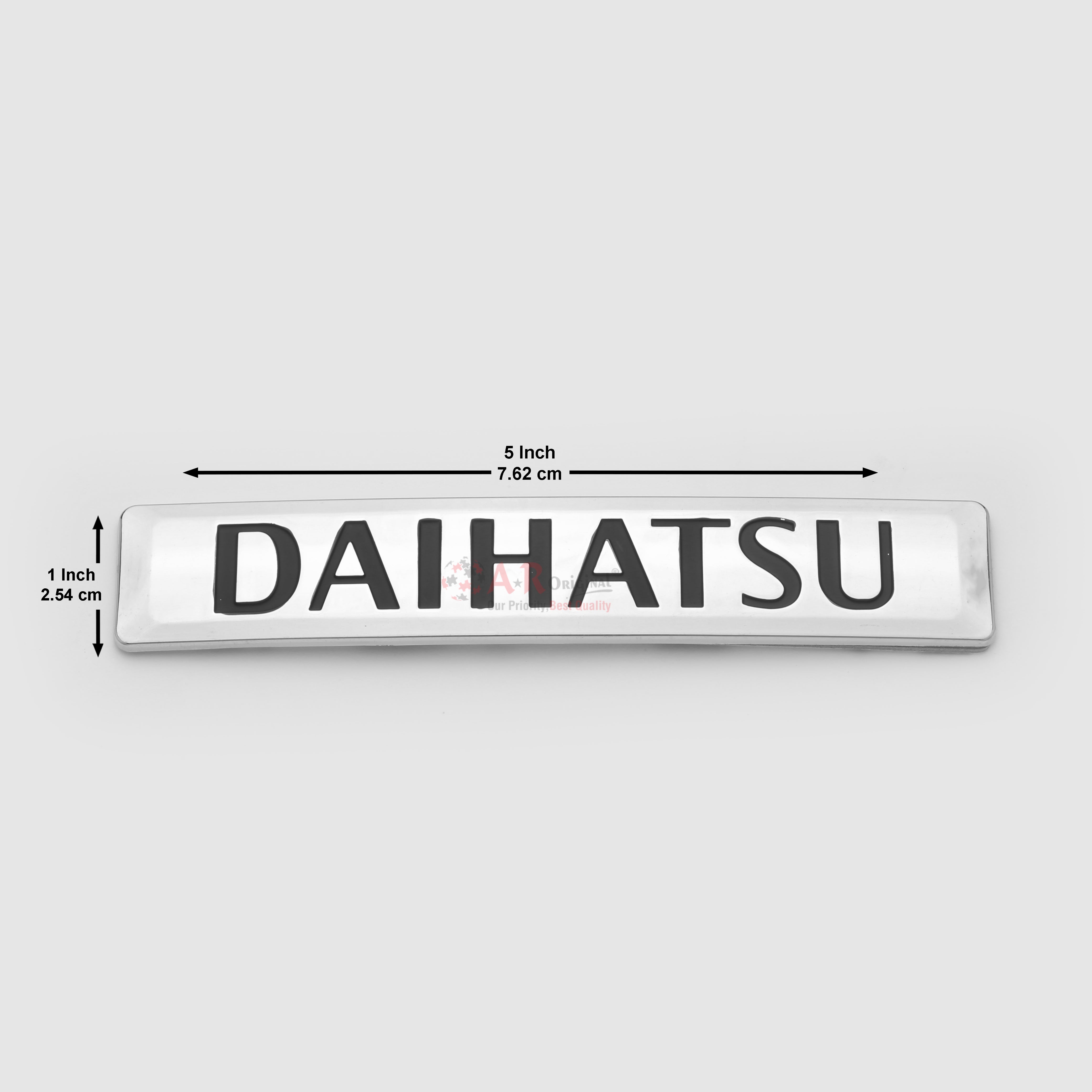 Daihatsu Emblem Black Font 1x5inch-2.5x7.5cm Chrome IP Badge