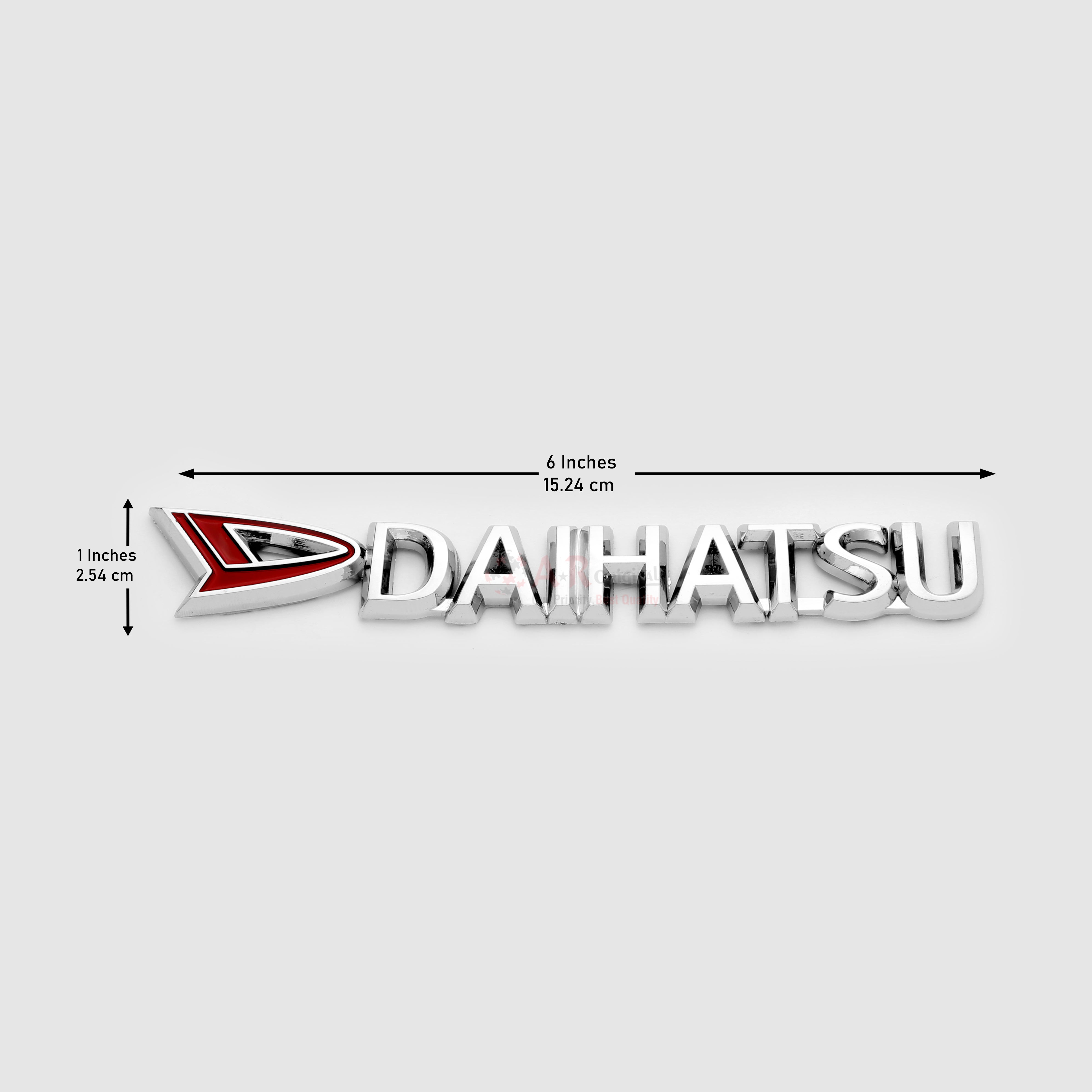 Daihatsu Emblem Red Logo 1x6inch-2.5x15cm Chrome IP Badge