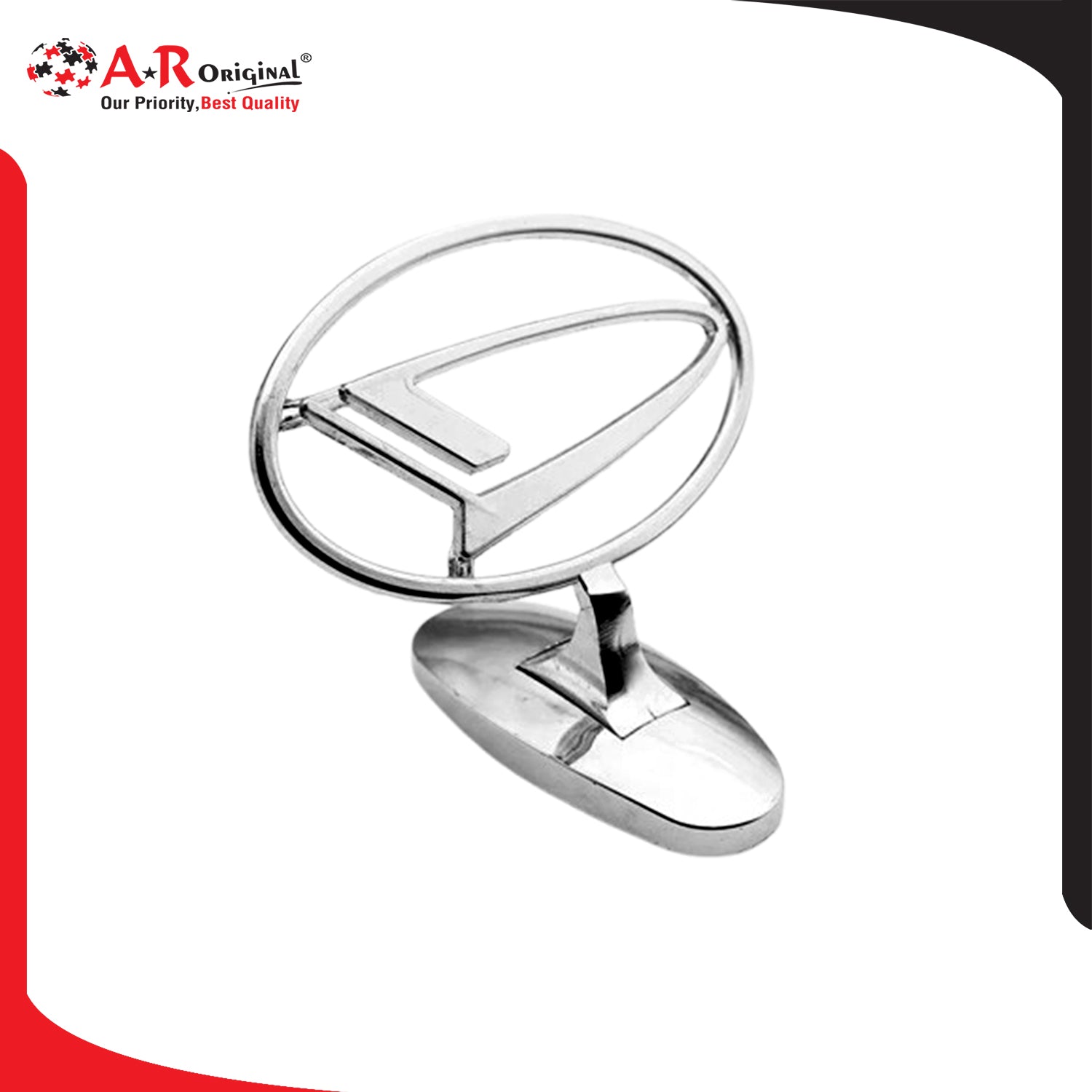 Daihatsu Hood Logo 2.5x3inch-6.5x7.5cm Metal Bonnet Emblem Chrome IP Badge