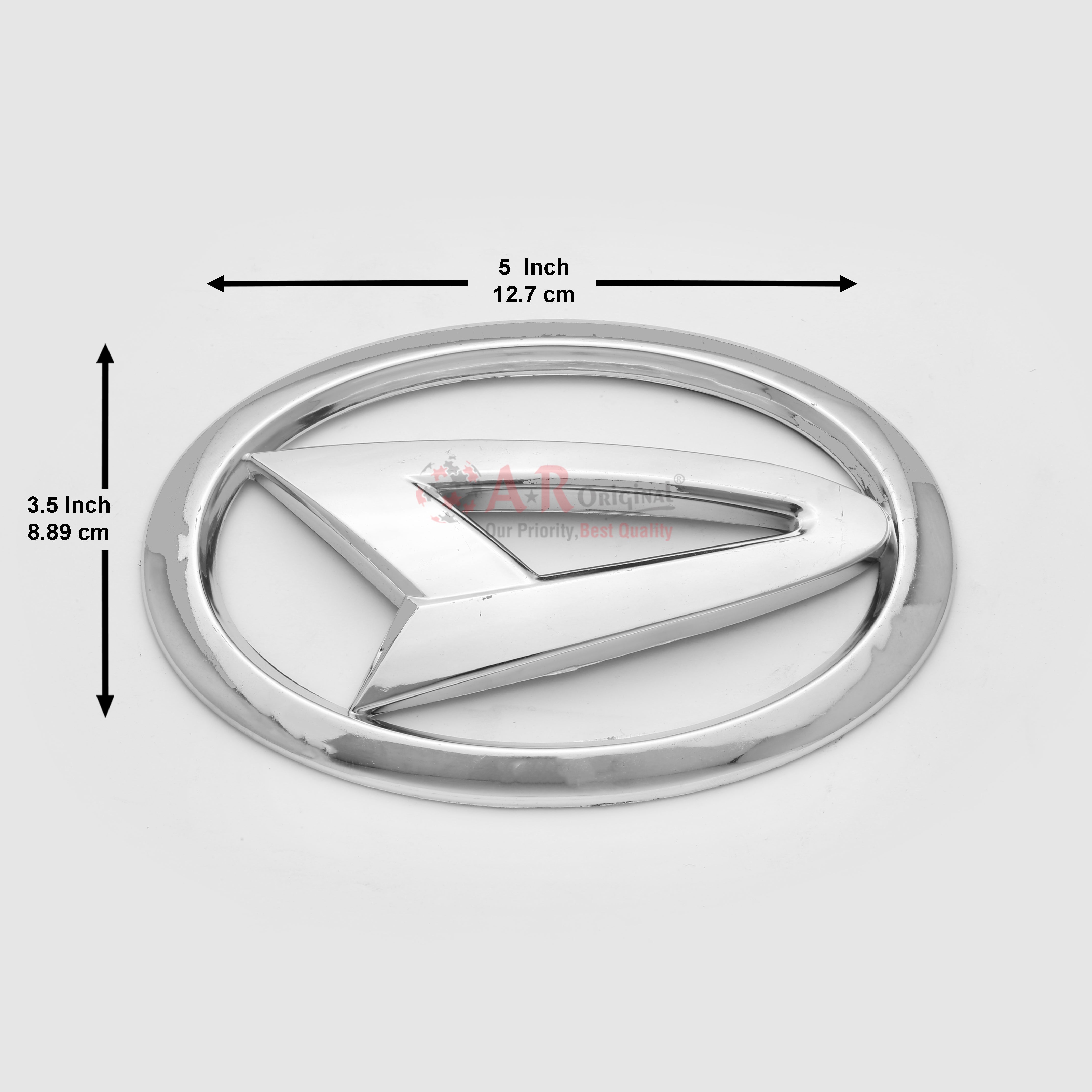 Daihatsu Logo Big 3.5x5inch-9x13cm Chrome IP Badge