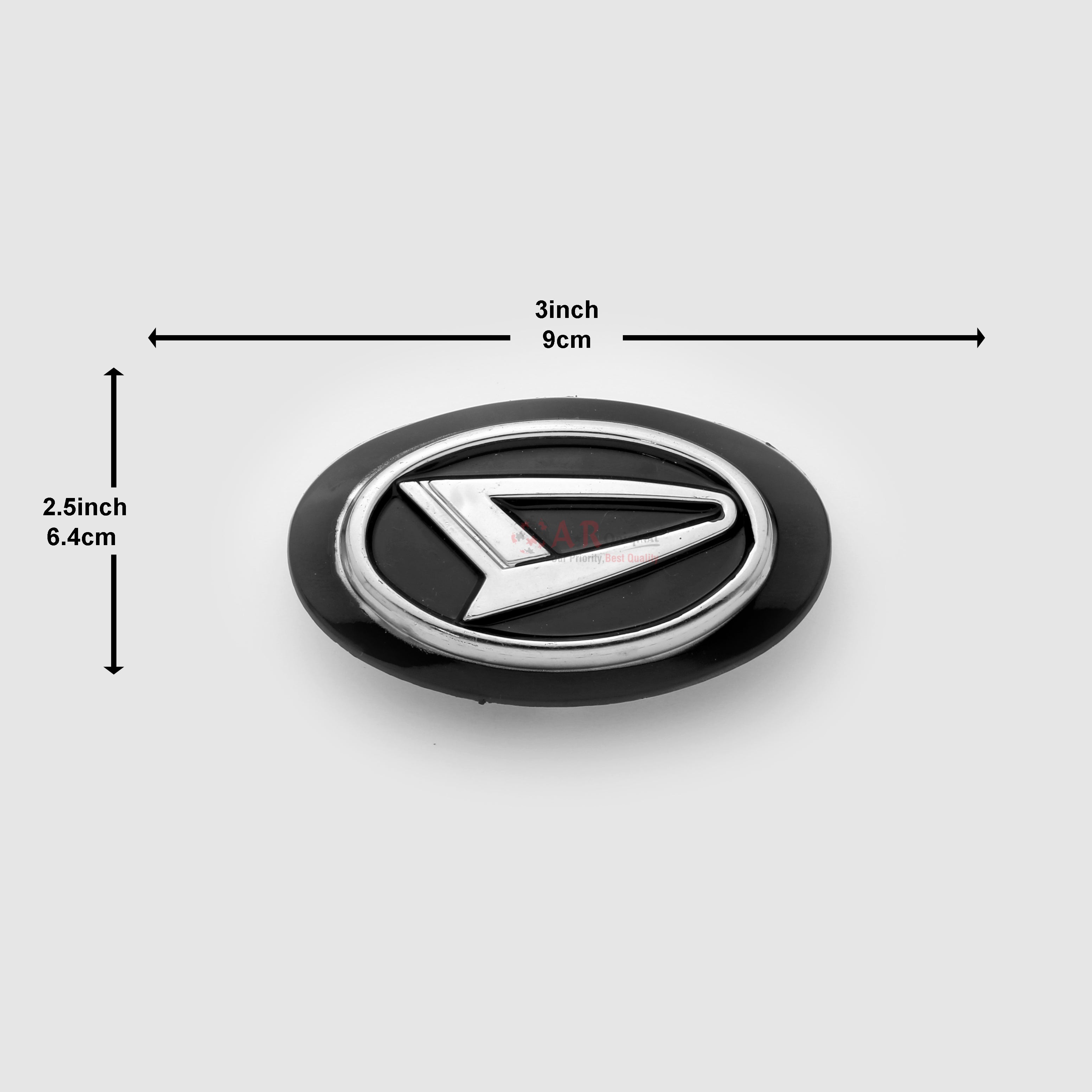 Daihatsu Logo Cuore Grill 2.5x3inch-6x9cm Black Chrome LC Badge