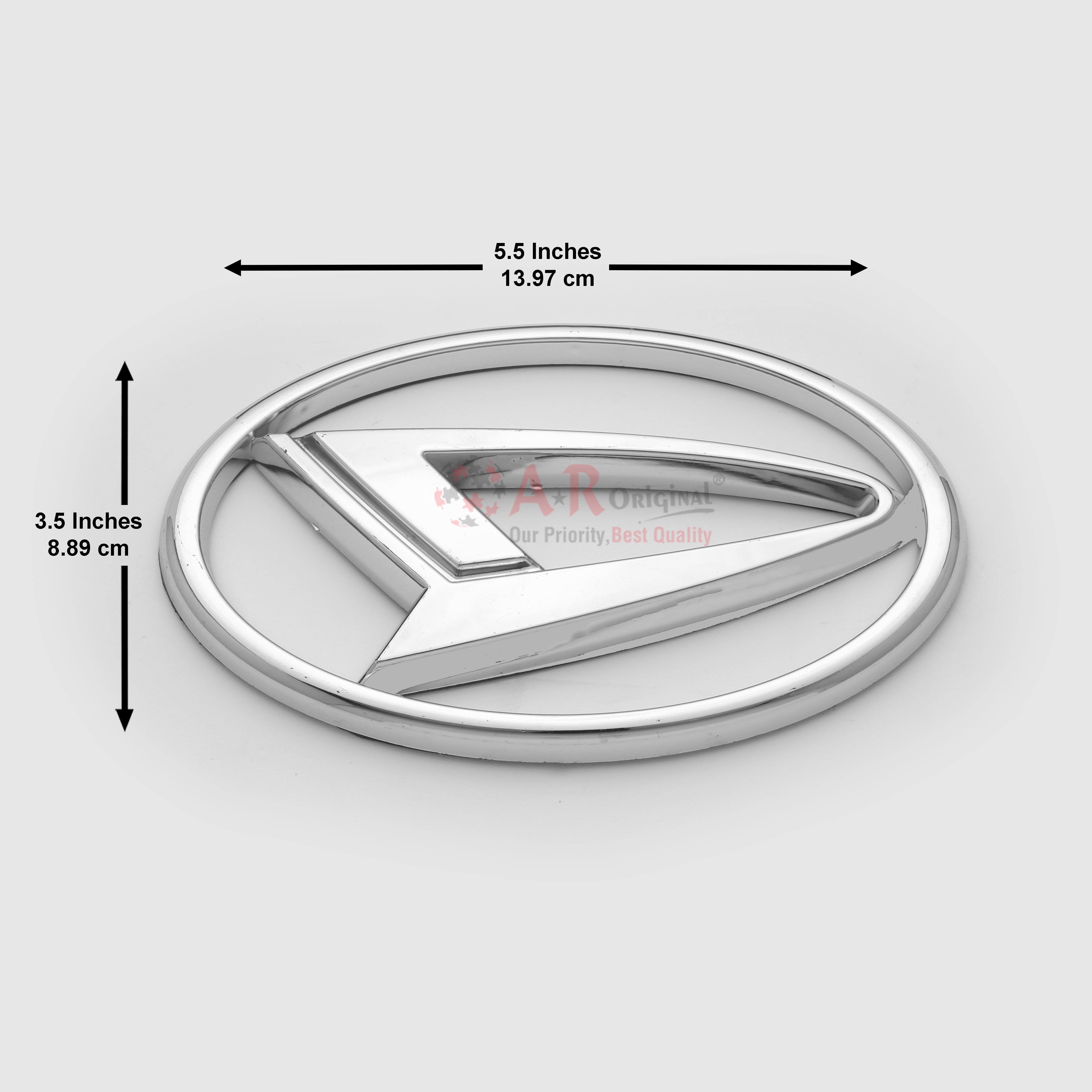Daihatsu Logo Jumbo 3.5x5.5inch-9x14cm Chrome IP Badge