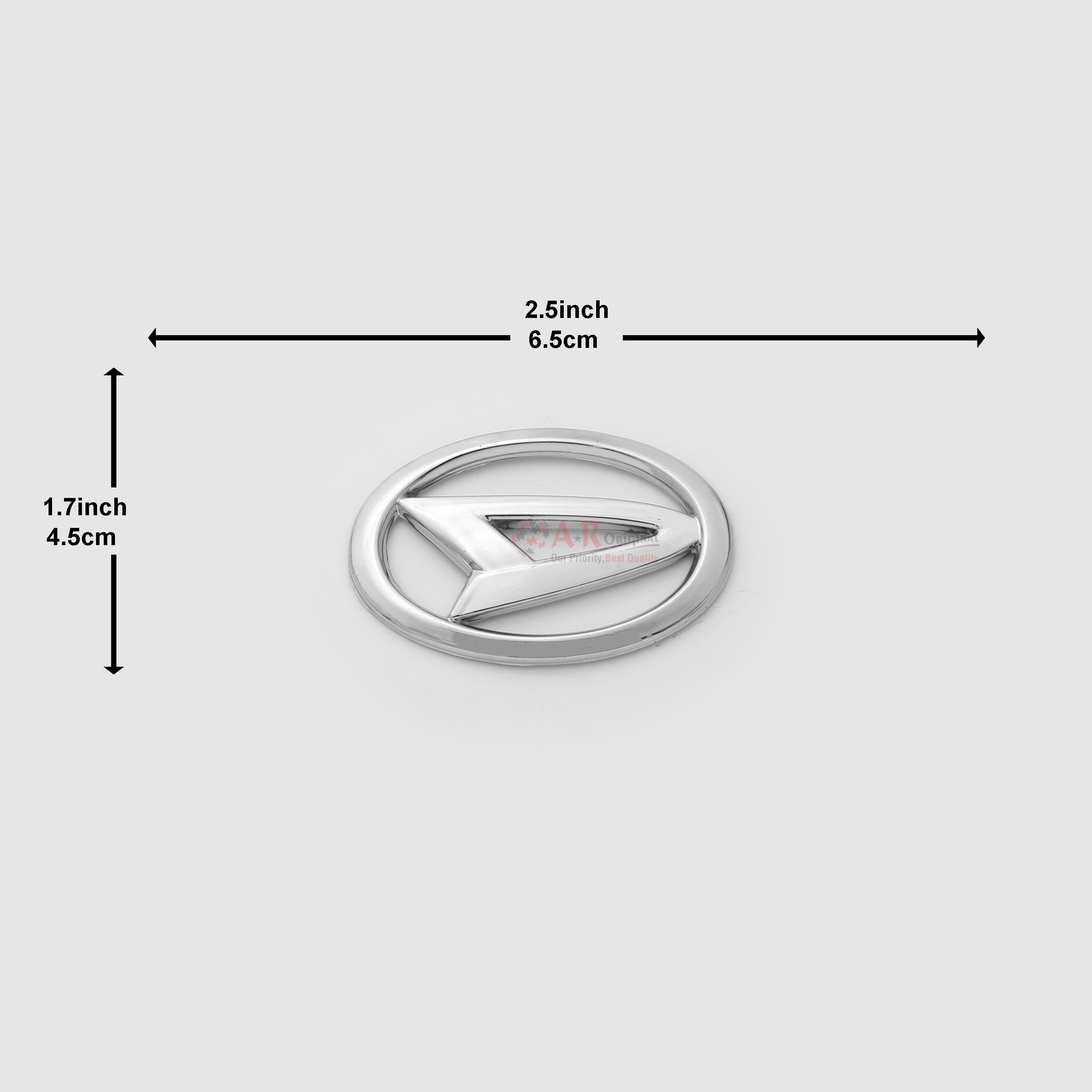 Daihatsu Logo Steering Size Plain 2.5inchx6.5cm-1.7inchx4.5cm Chrome LC Badge