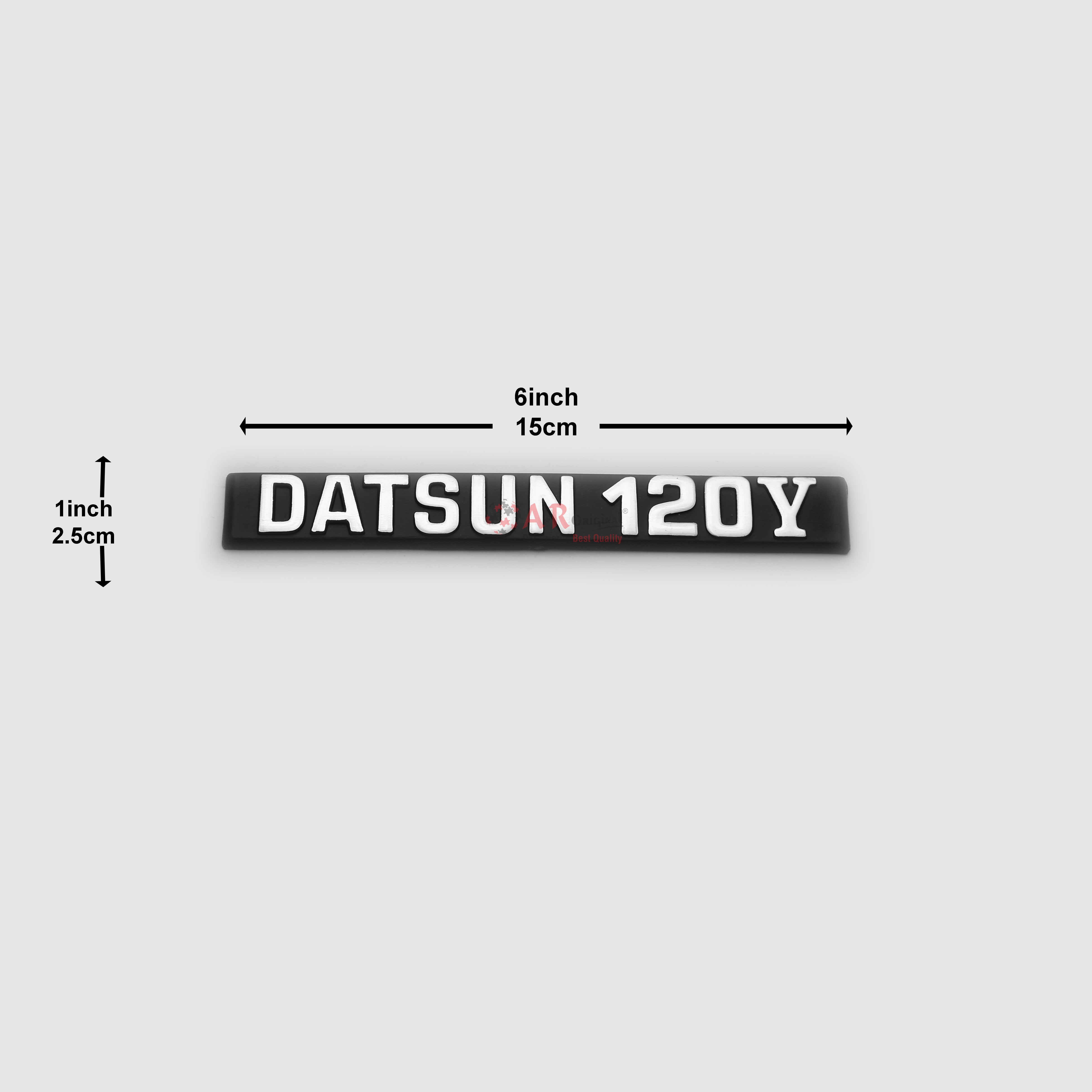 Datsun120y Emblem 1x6inch-2.5x15cm Small Black LC Badge