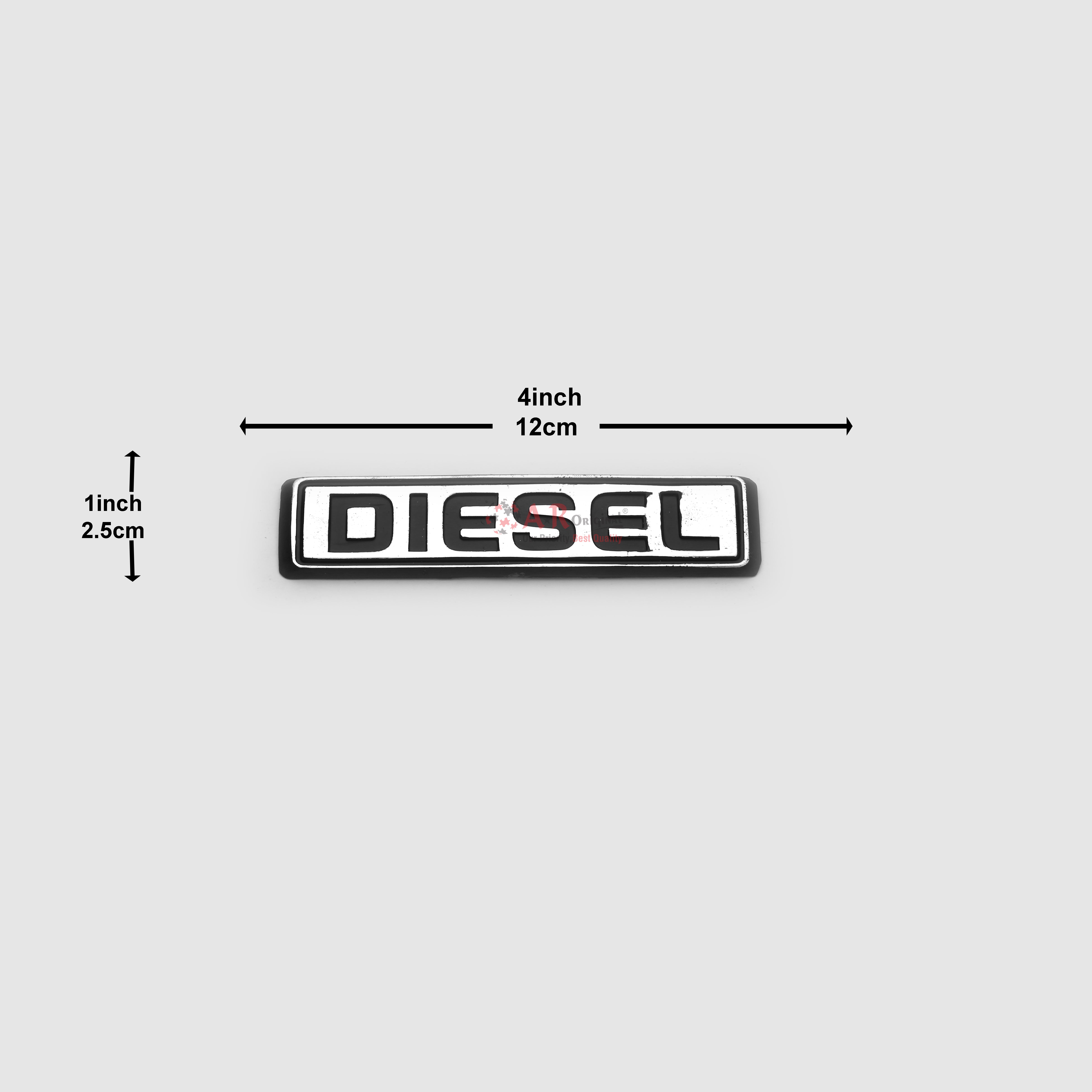 Diesel Emblem 1x4inch-2.5x12cm Black LC Badge