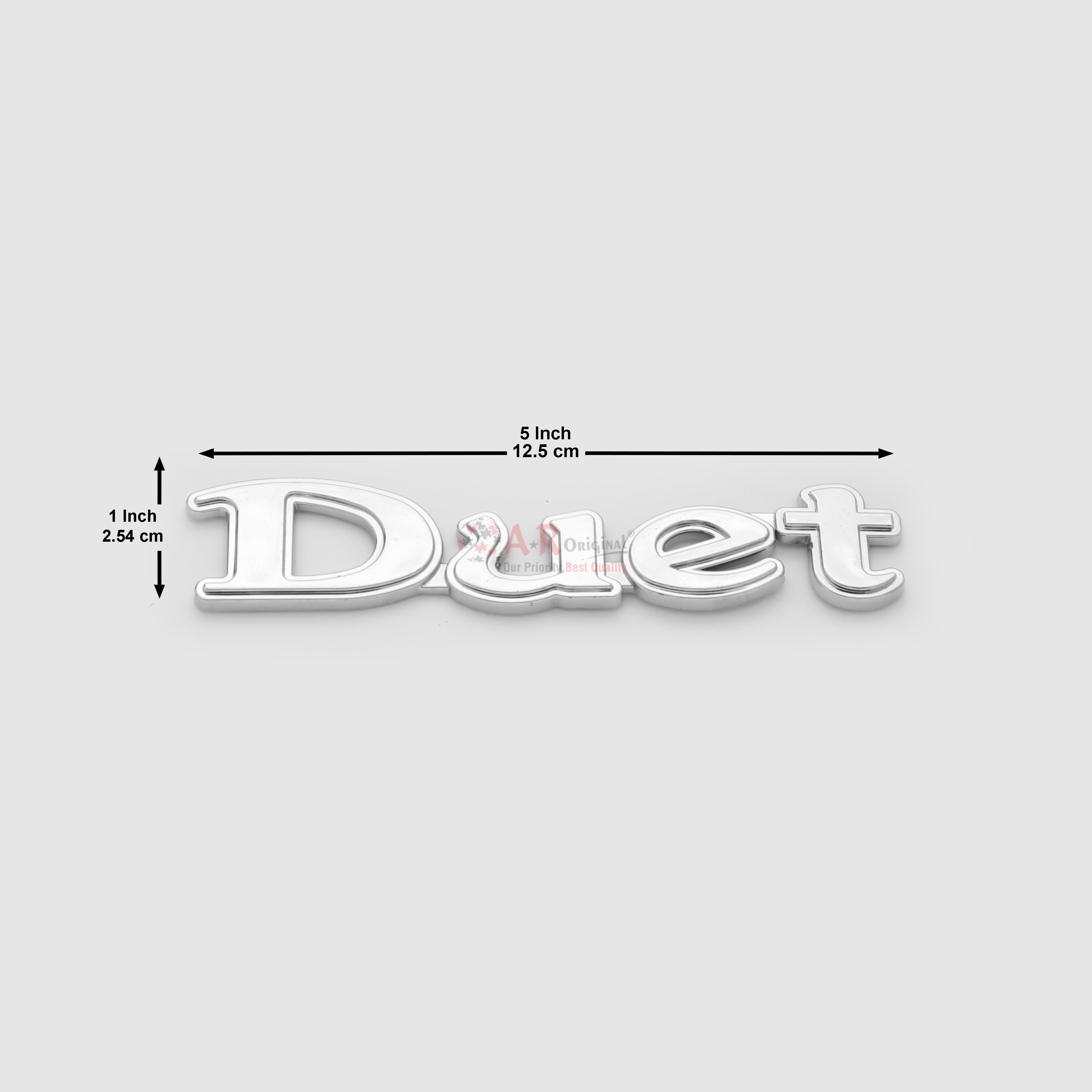 Duet Emblem 1x5inch-2.5x12.5cm Chrome LC Badge