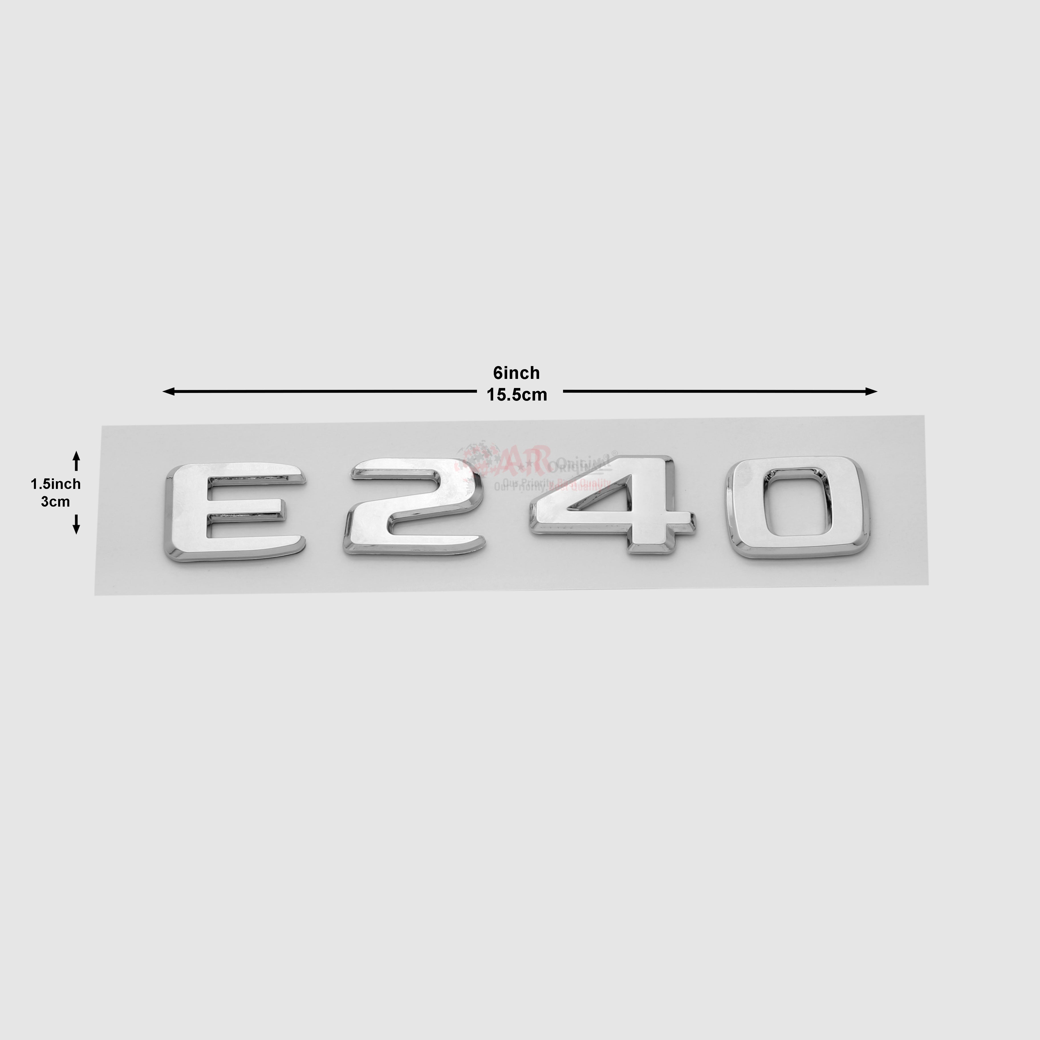 E240 Emblem Med 1.5x6inch-3x15cm Chrome IP Badge